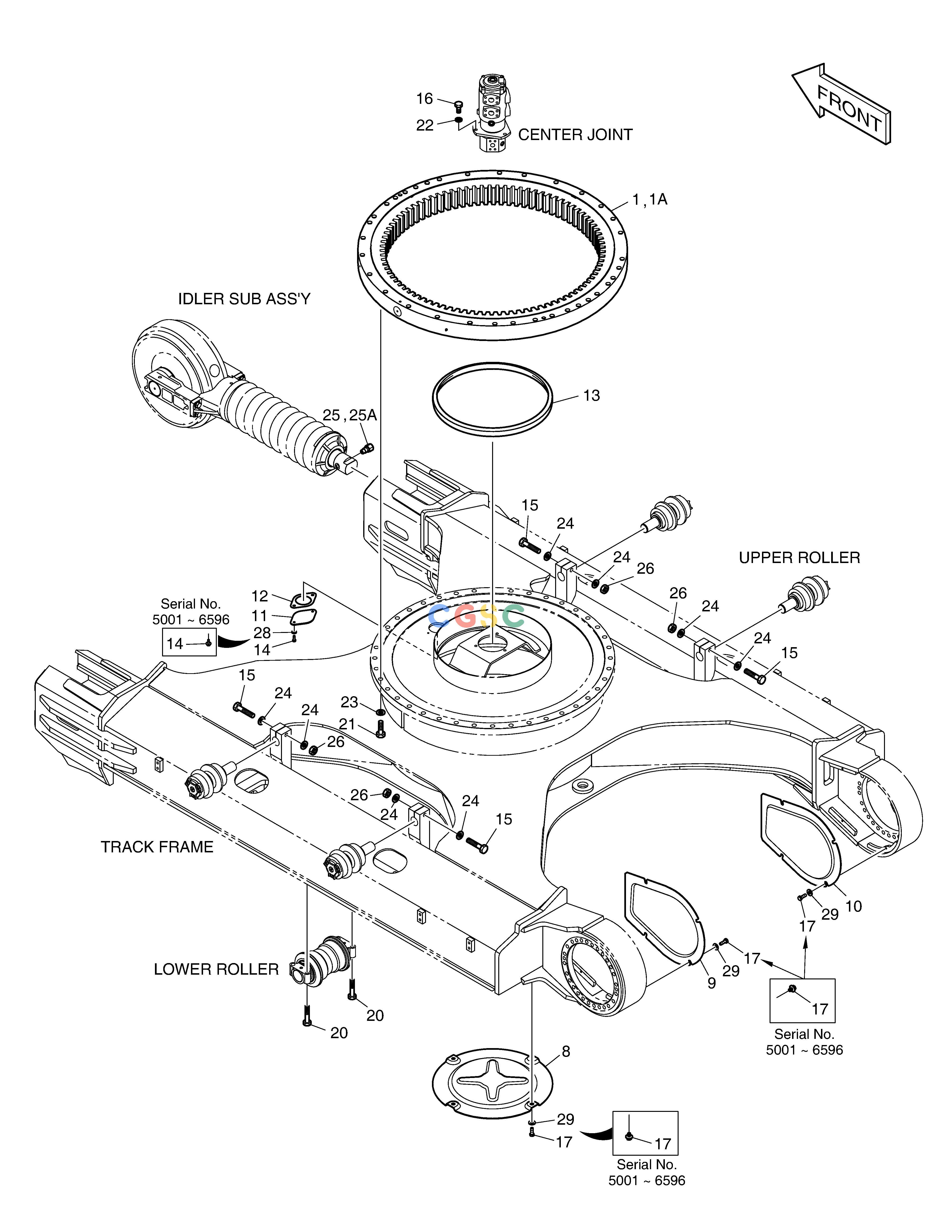 斗山零件查询TRACK FRAME DX350LC Doosan parts catalog online