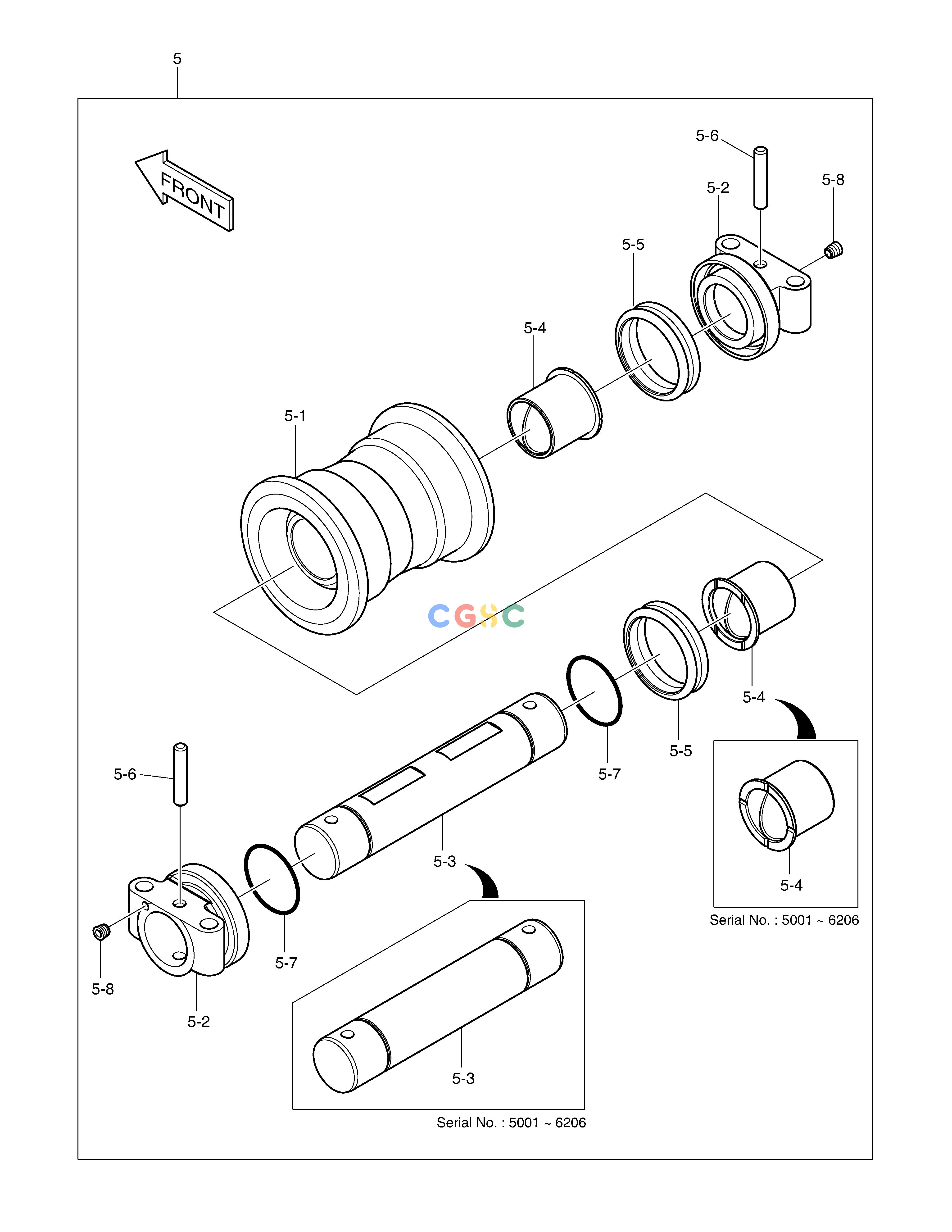斗山零件查询LOWER ROLLER DX350LC Doosan parts catalog online