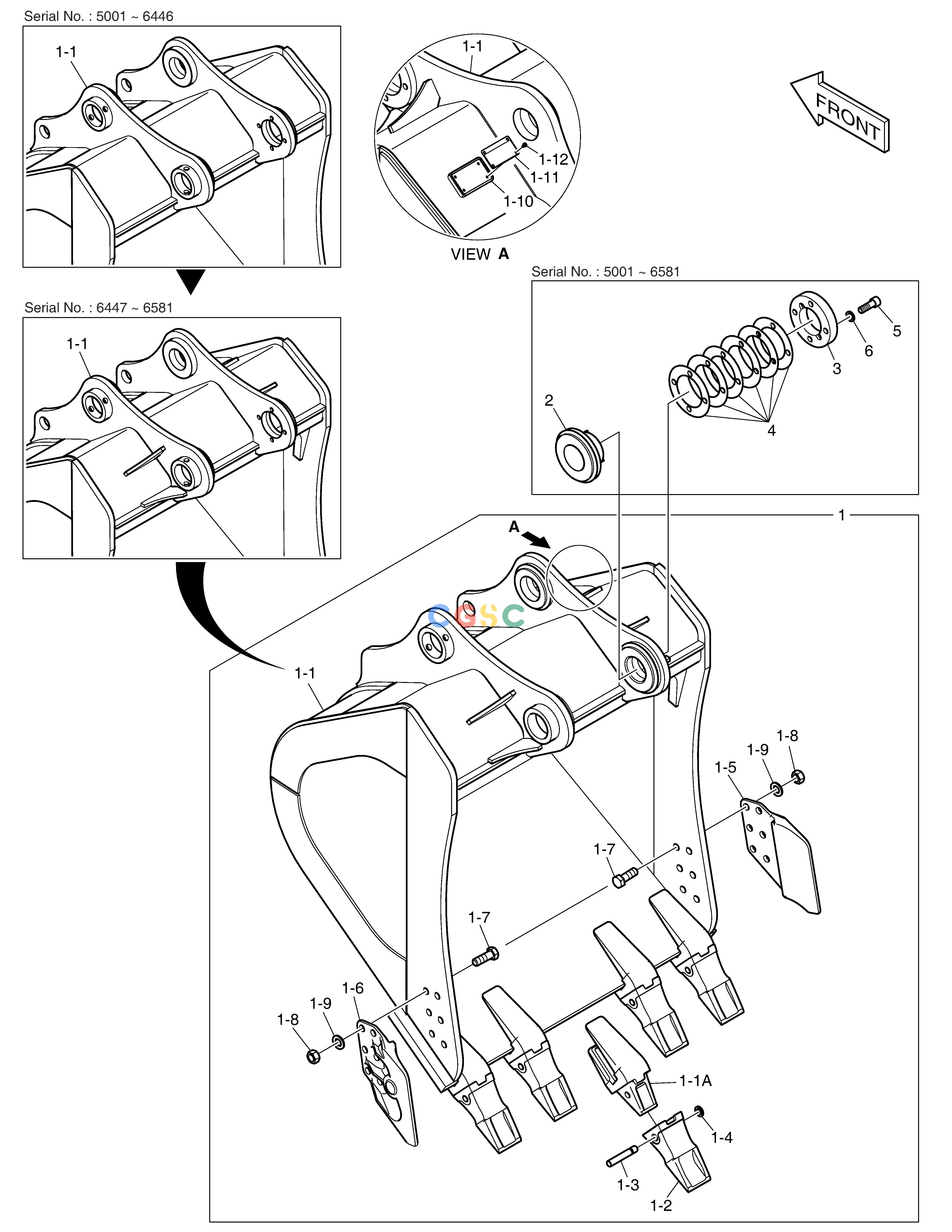 斗山零件查询BUCKET - 1.49m³ DX350LC Doosan parts catalog online
