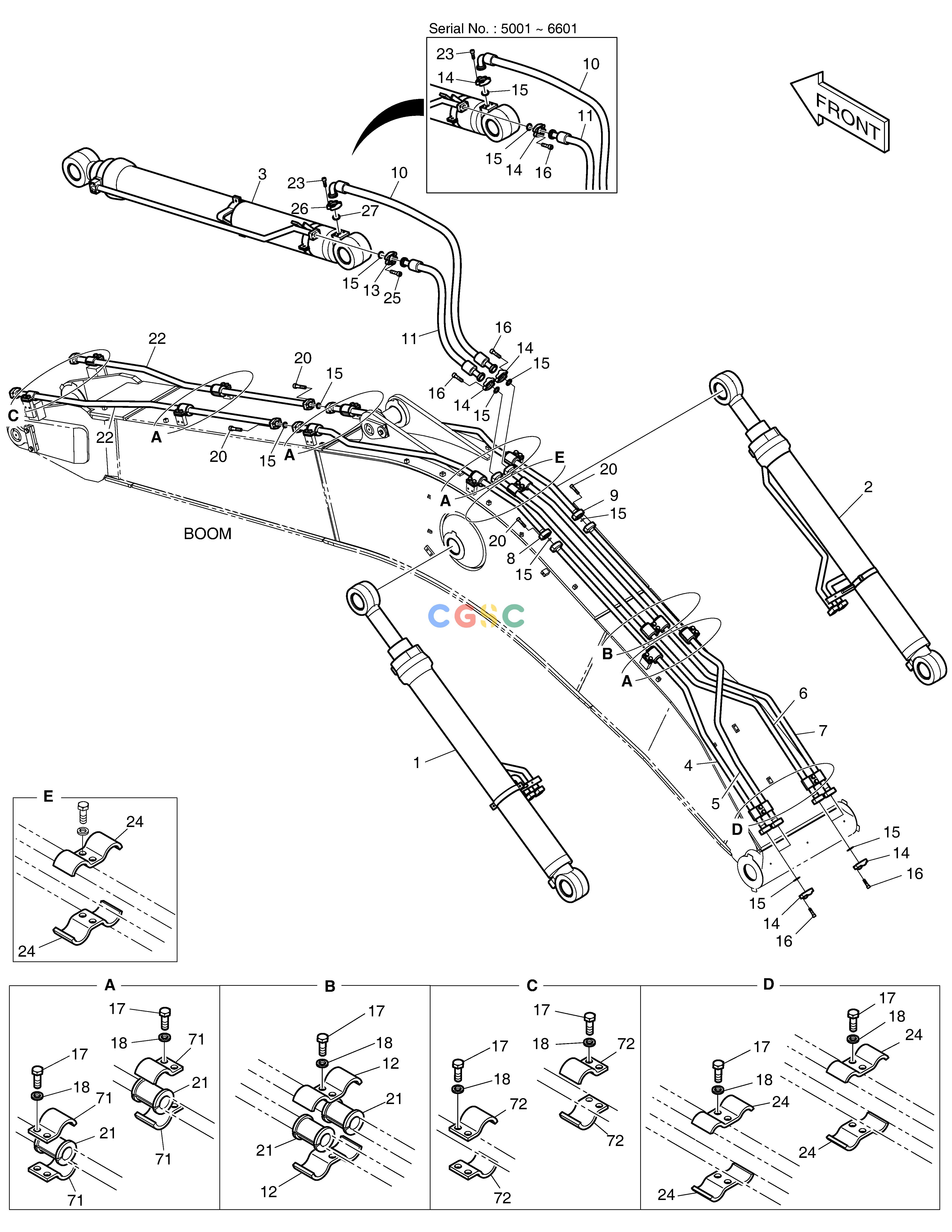 斗山零件查询BOOM PIPING DX350LC Doosan parts catalog online