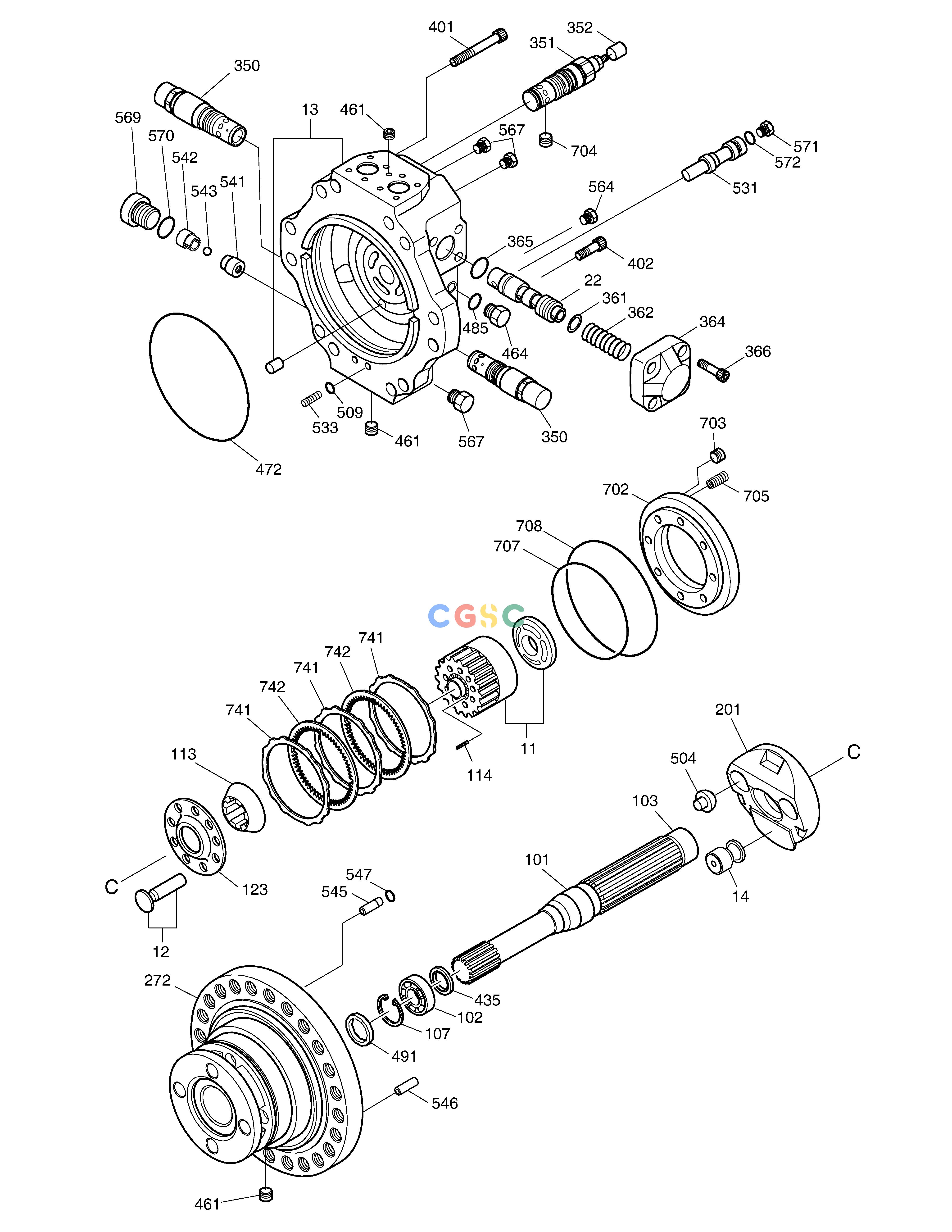 斗山零件查询TRAVEL MOTOR DX350LC Doosan parts catalog online