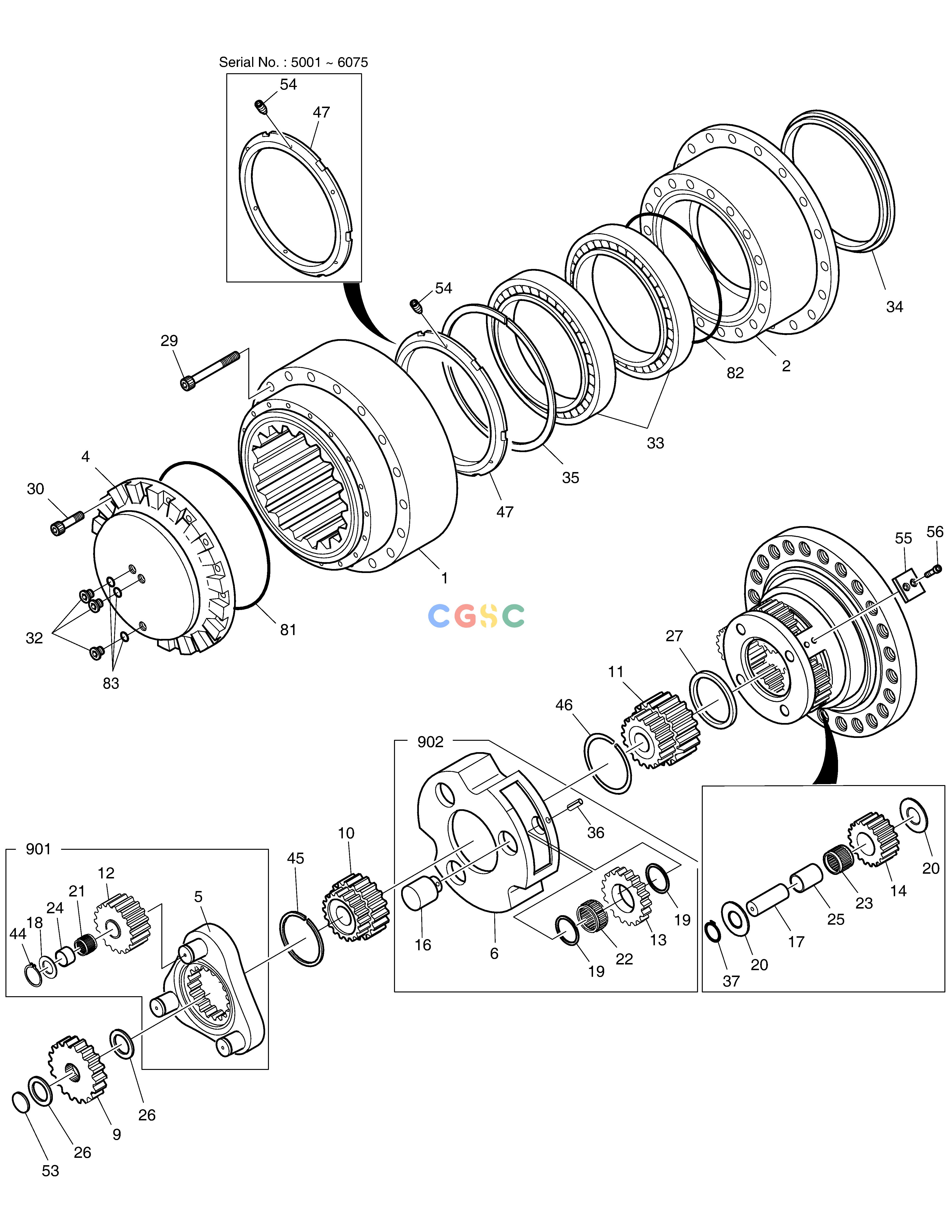 斗山零件查询TRAVEL REDUCTION GEAR DX350LC Doosan parts catalog online