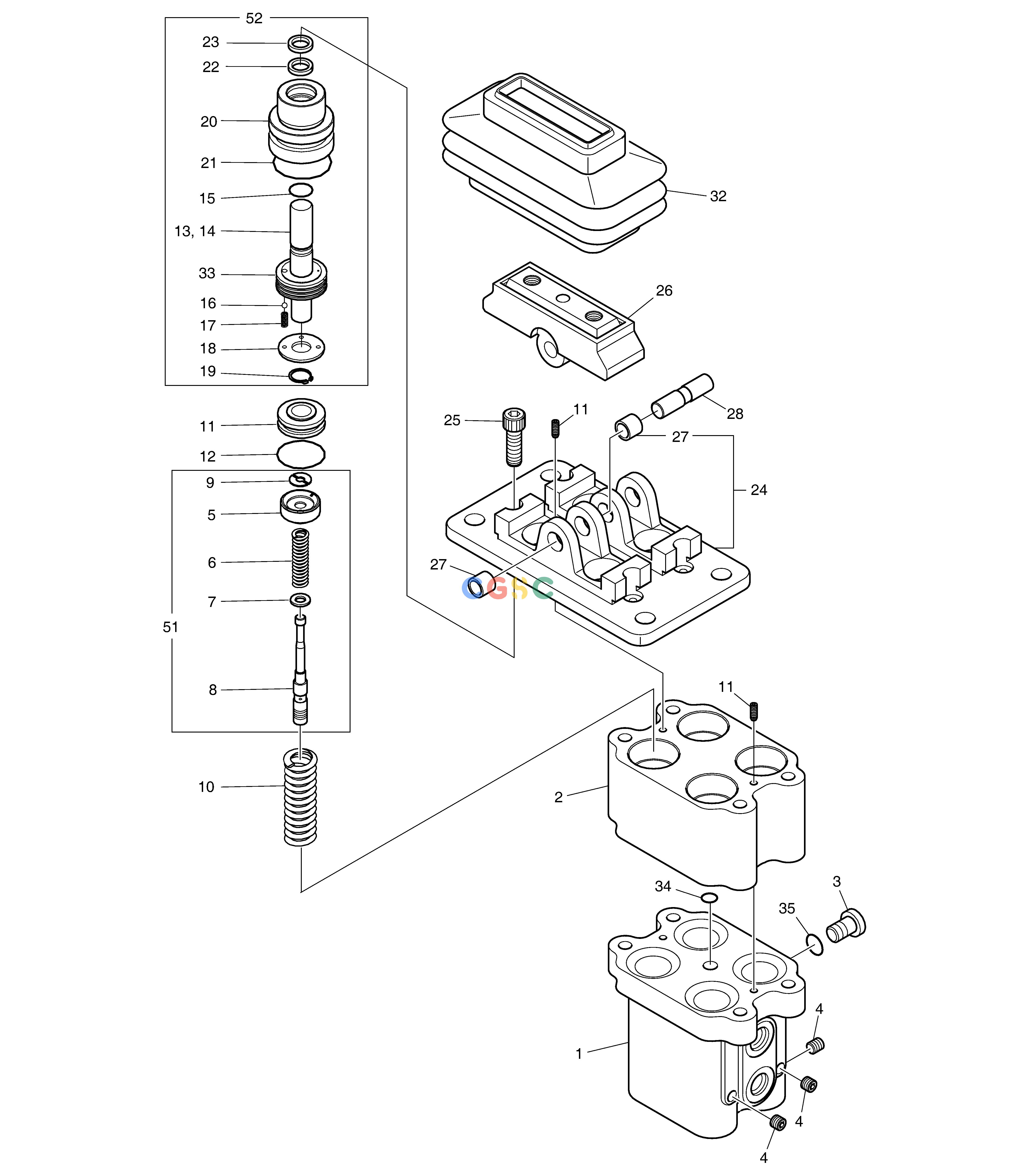 斗山零件查询PEDAL VALVE DX350LC Doosan parts catalog online