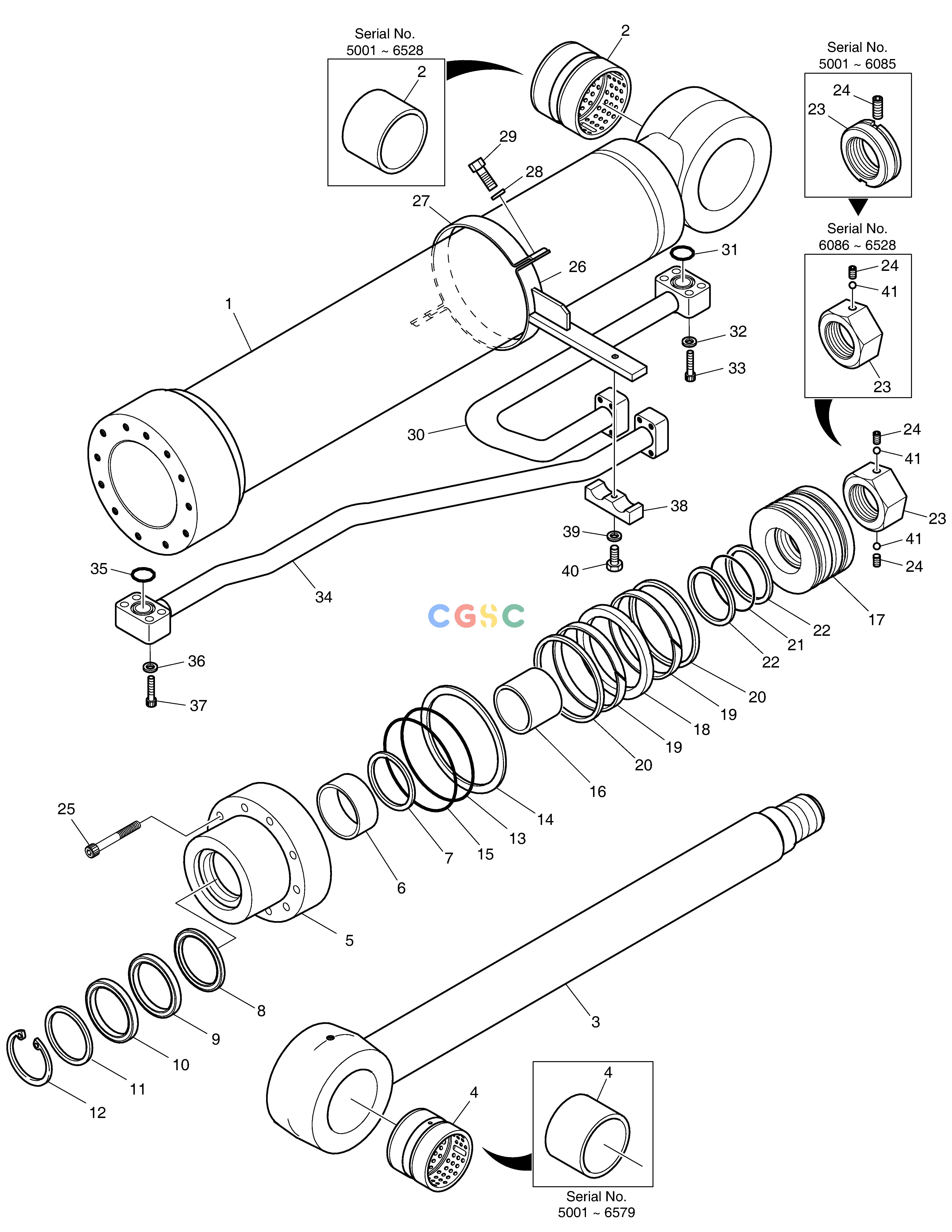 斗山零件查询BOOM CYLINDER-R.H DX350LC Doosan parts catalog online