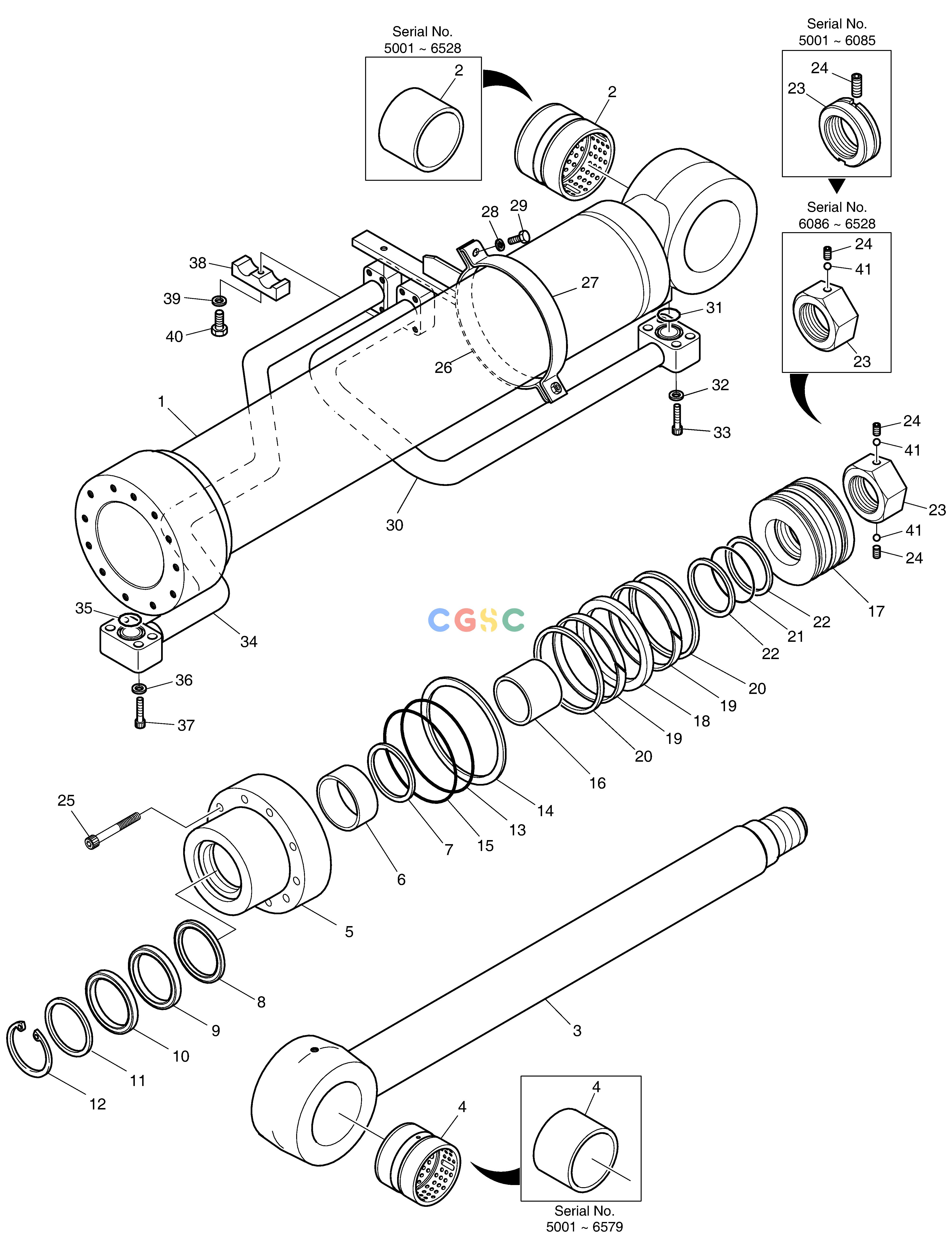 斗山零件查询BOOM CYLINDER-L.H DX350LC Doosan parts catalog online