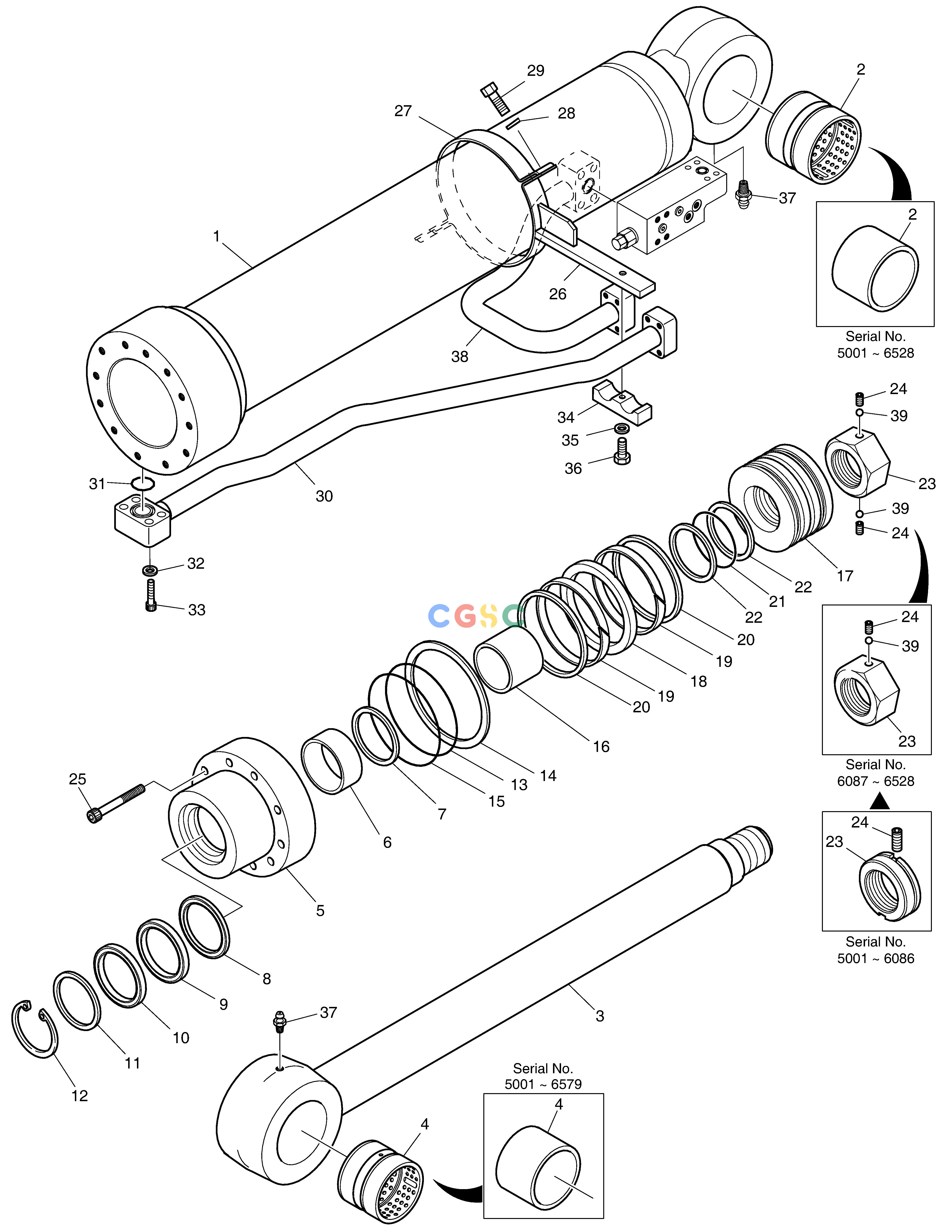 斗山零件查询BOOM CYLINDER(R.H)-LOCK VALVE DX350LC Doosan parts catalog online