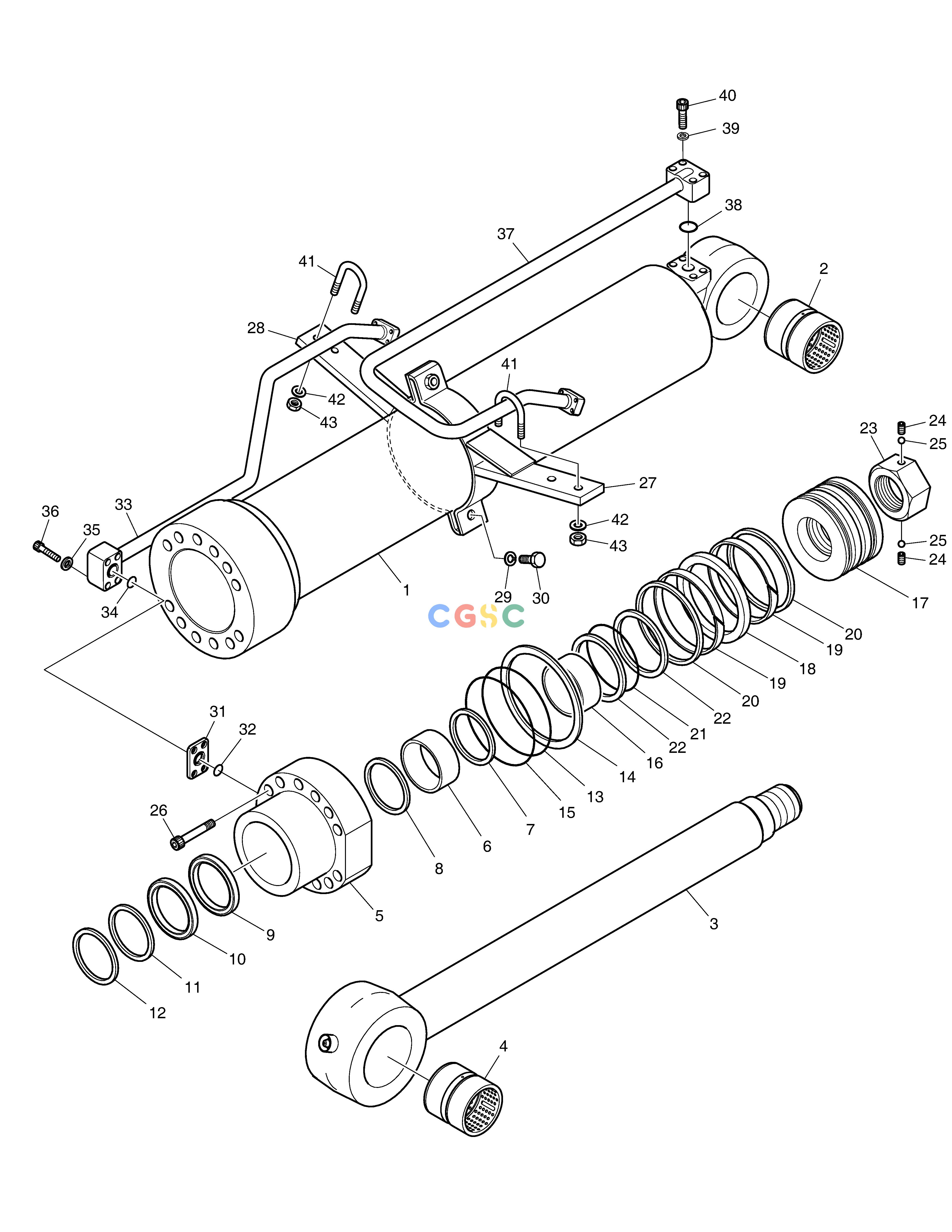 斗山零件查询ARTI. BOOM CYLINDER DX350LC Doosan parts catalog online