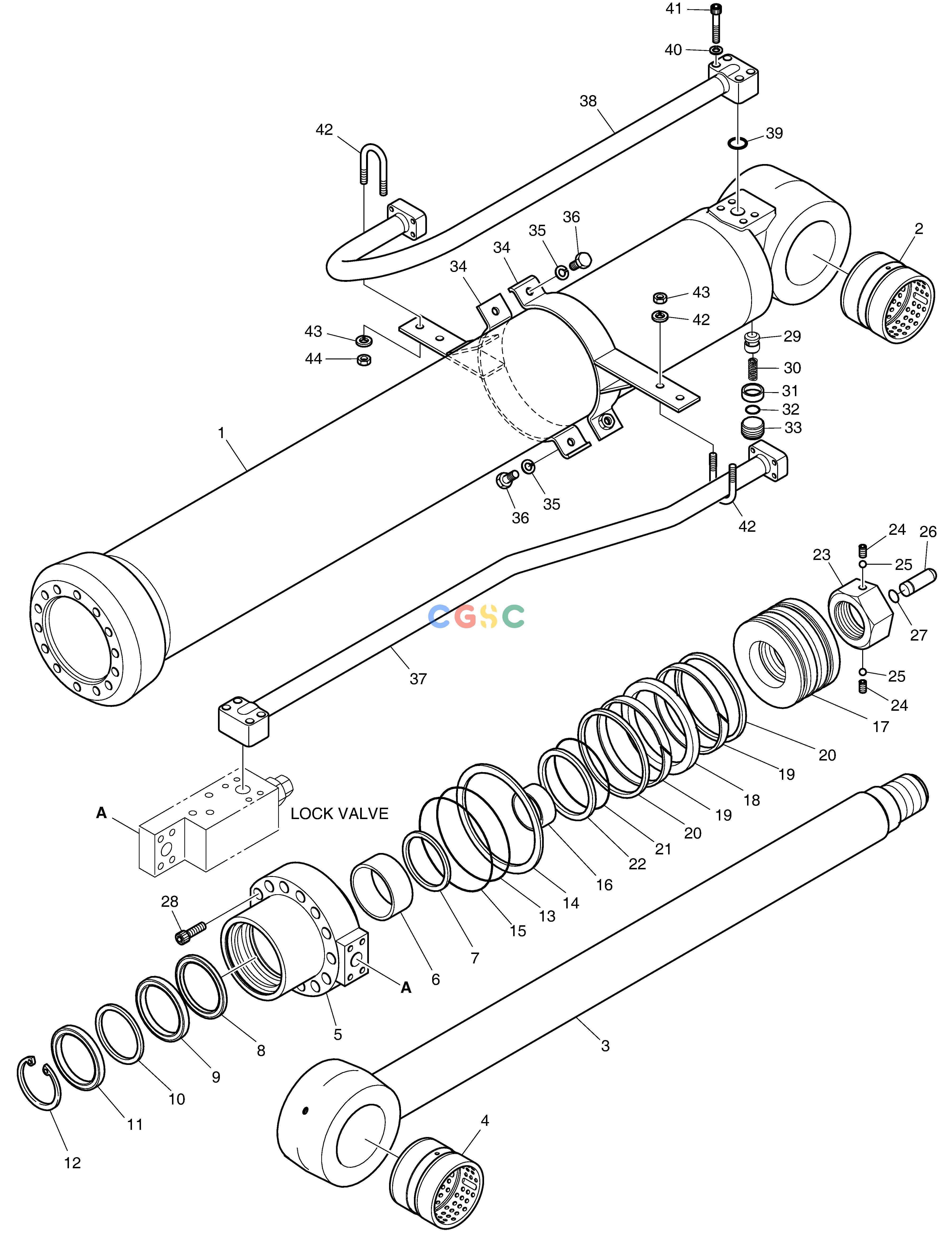 斗山零件查询ARM CYLINDER - ARTI BOOM(LOCK V/V) DX350LC Doosan parts catalog online