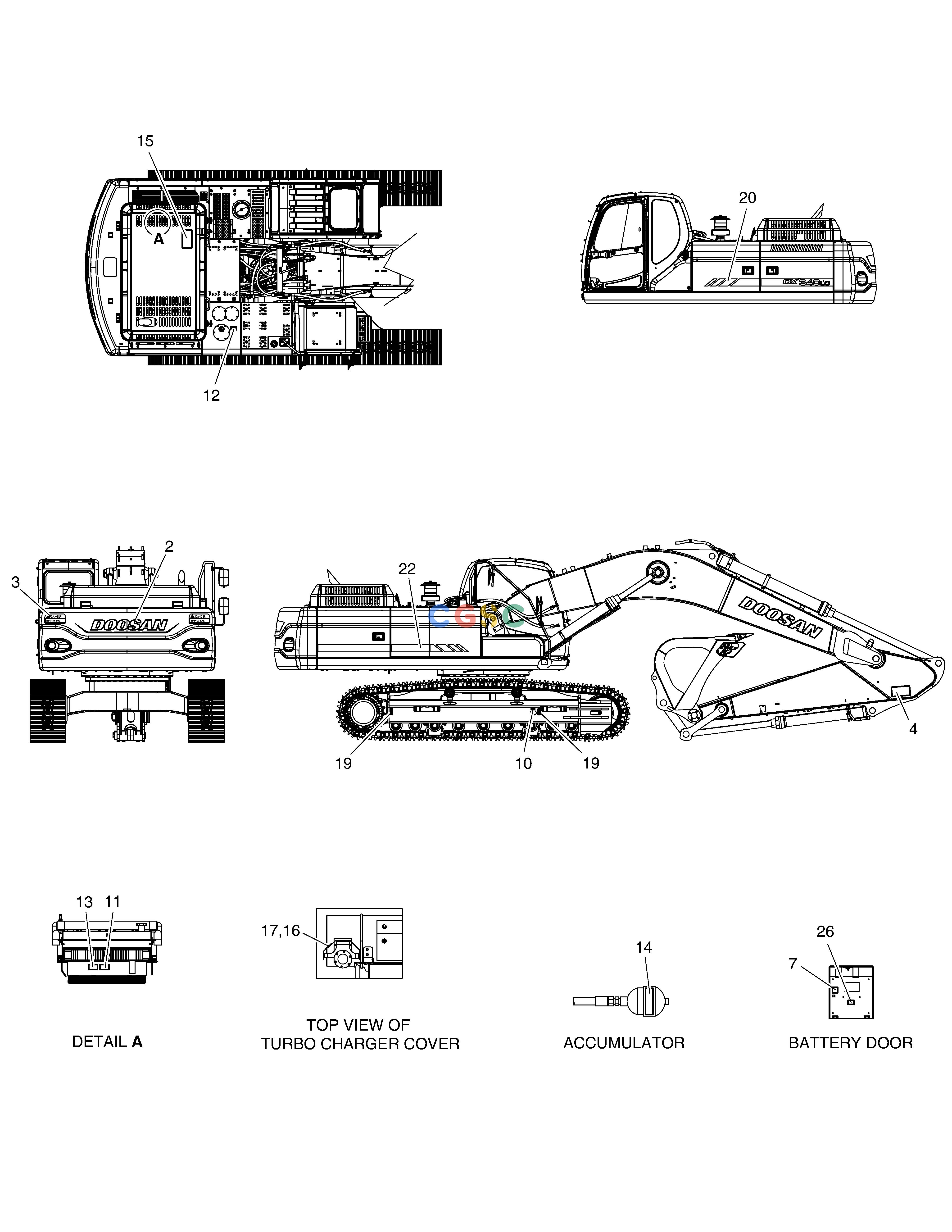 斗山零件查询NAME PLATE - EXPORT DX350LC Doosan parts catalog online