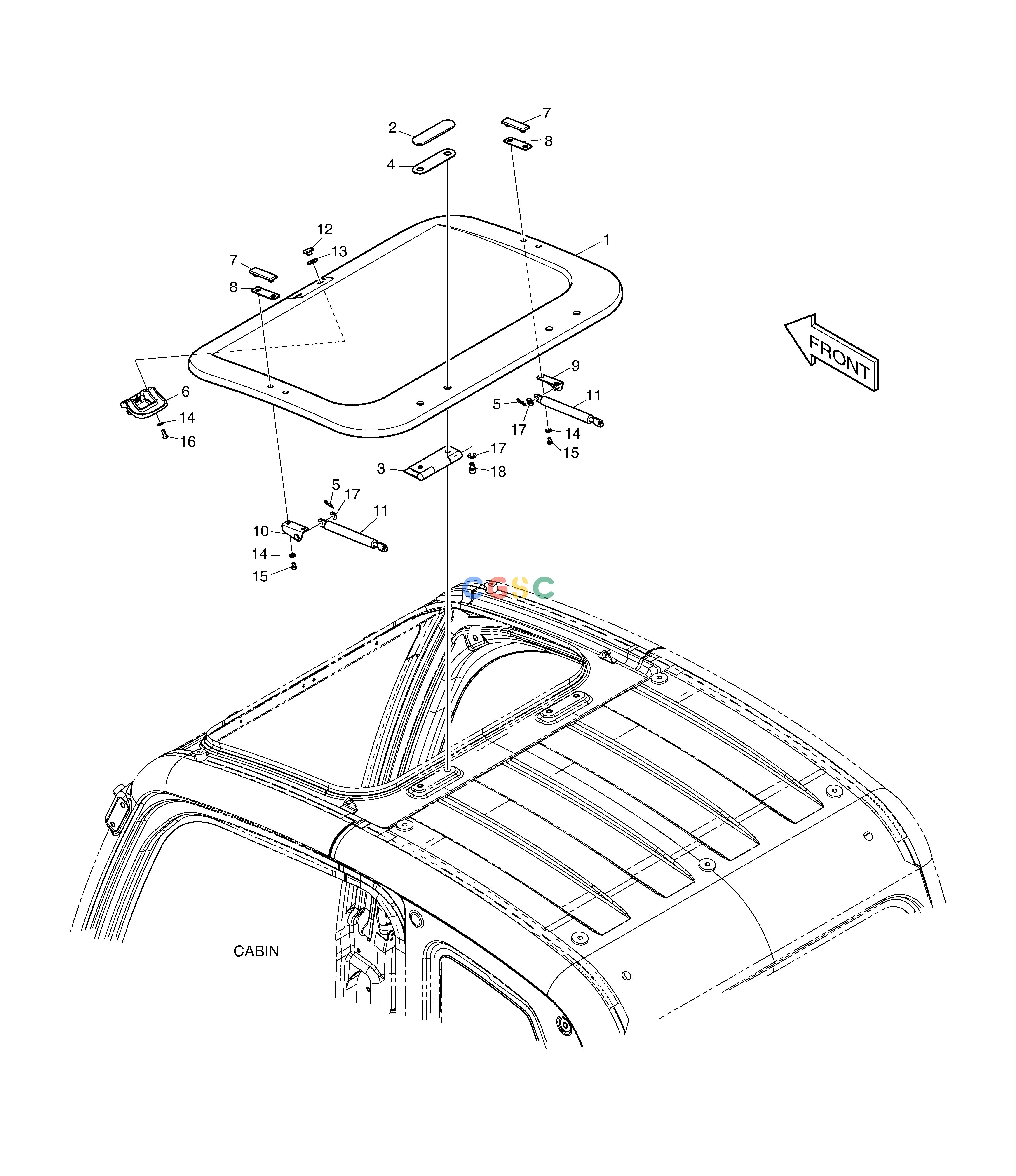 斗山零件查询SUN ROOF COVER DX350LC Doosan parts catalog online