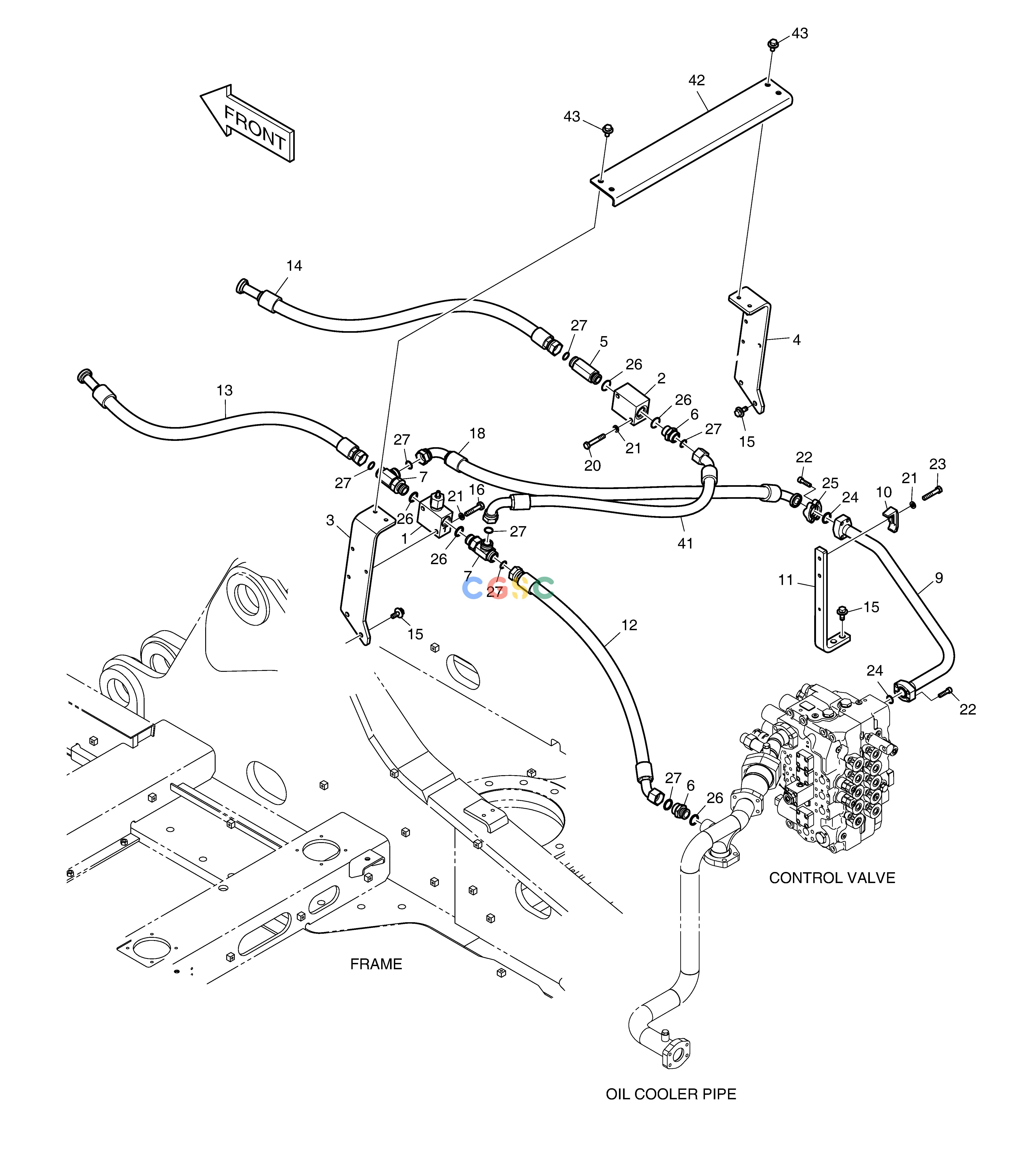 斗山零件查询MAIN PIPING - ONE WAY DX350LC Doosan parts catalog online