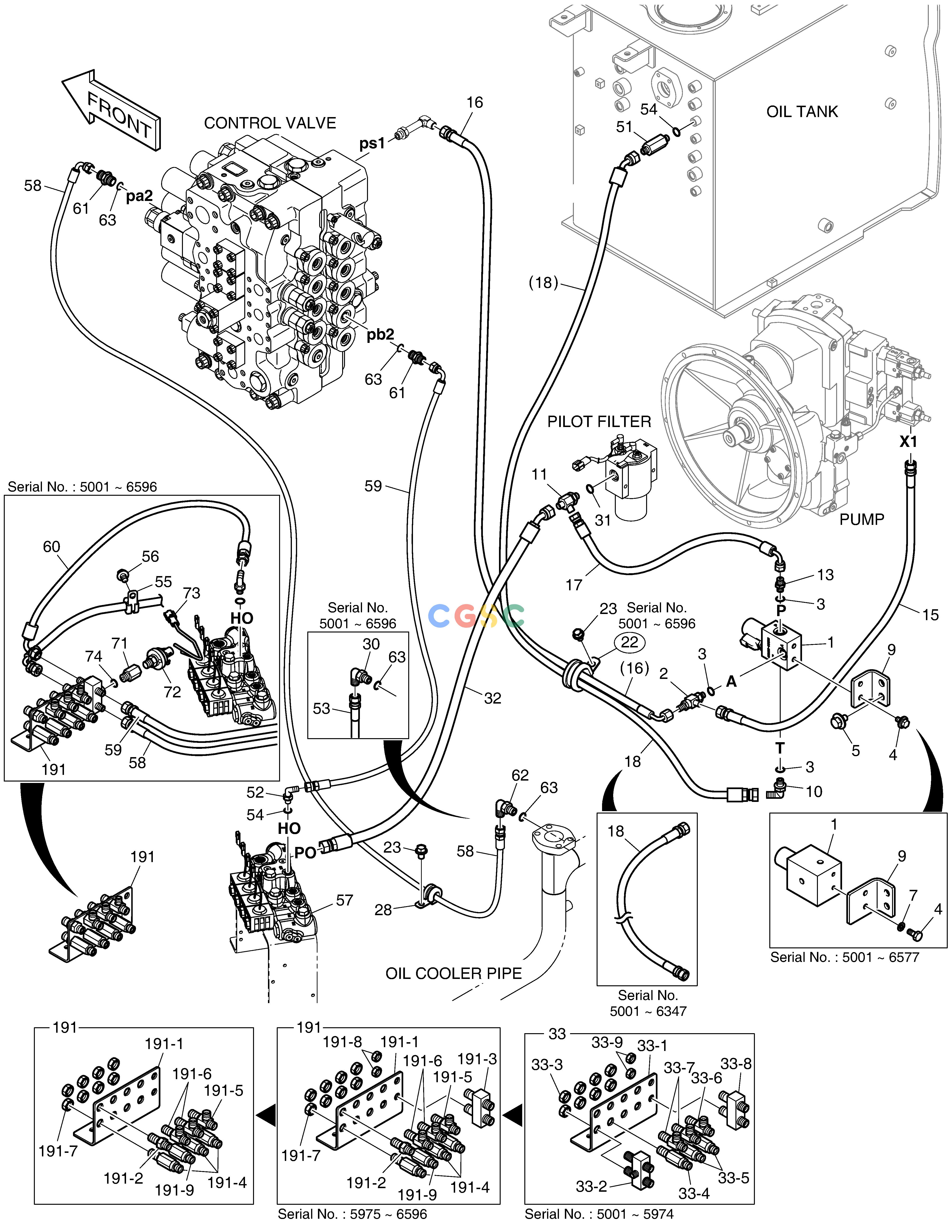 斗山零件查询PILOT PIPING - ONE & TWO WAY DX350LC Doosan parts catalog online