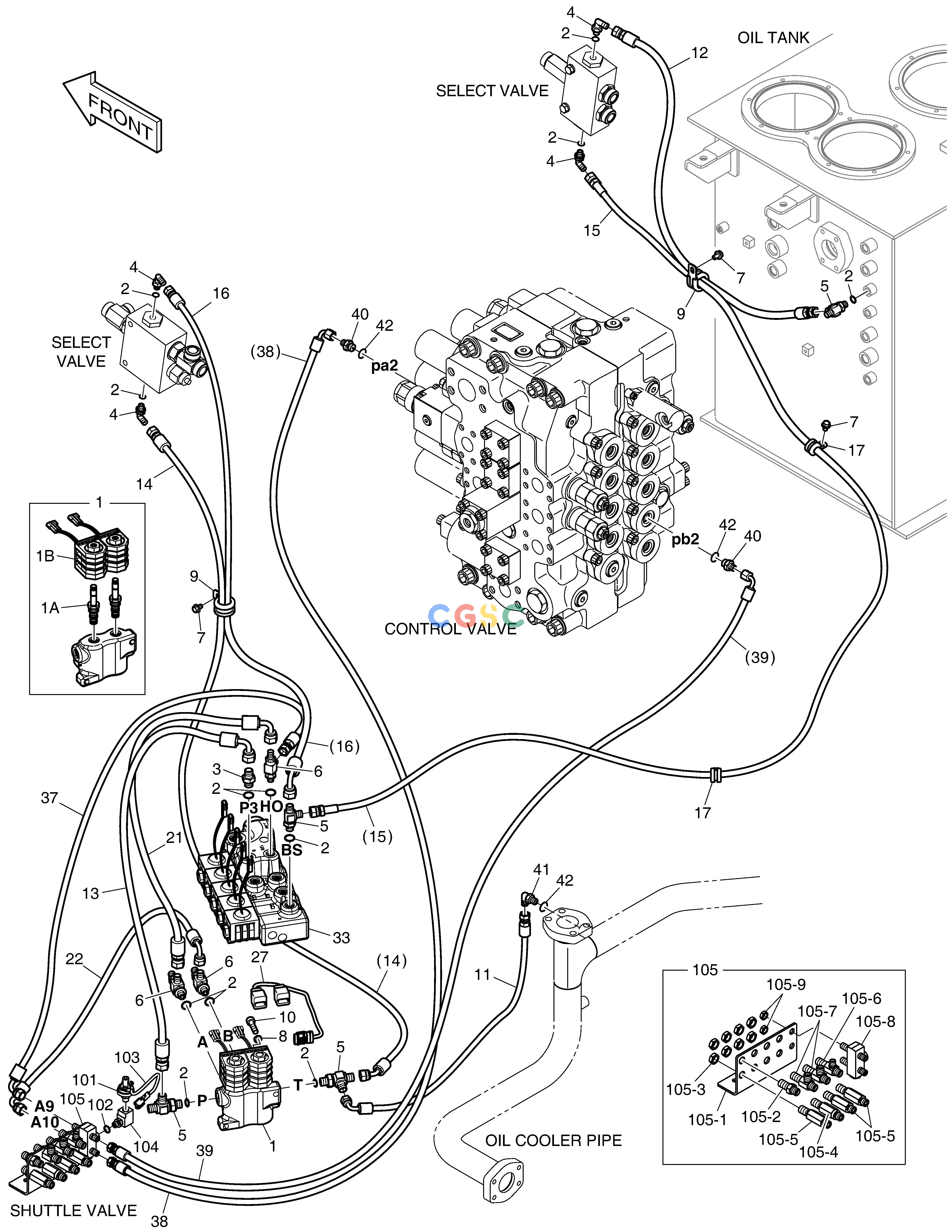 斗山零件查询PILOT PIPING - TWO WAY(1) DX350LC Doosan parts catalog online
