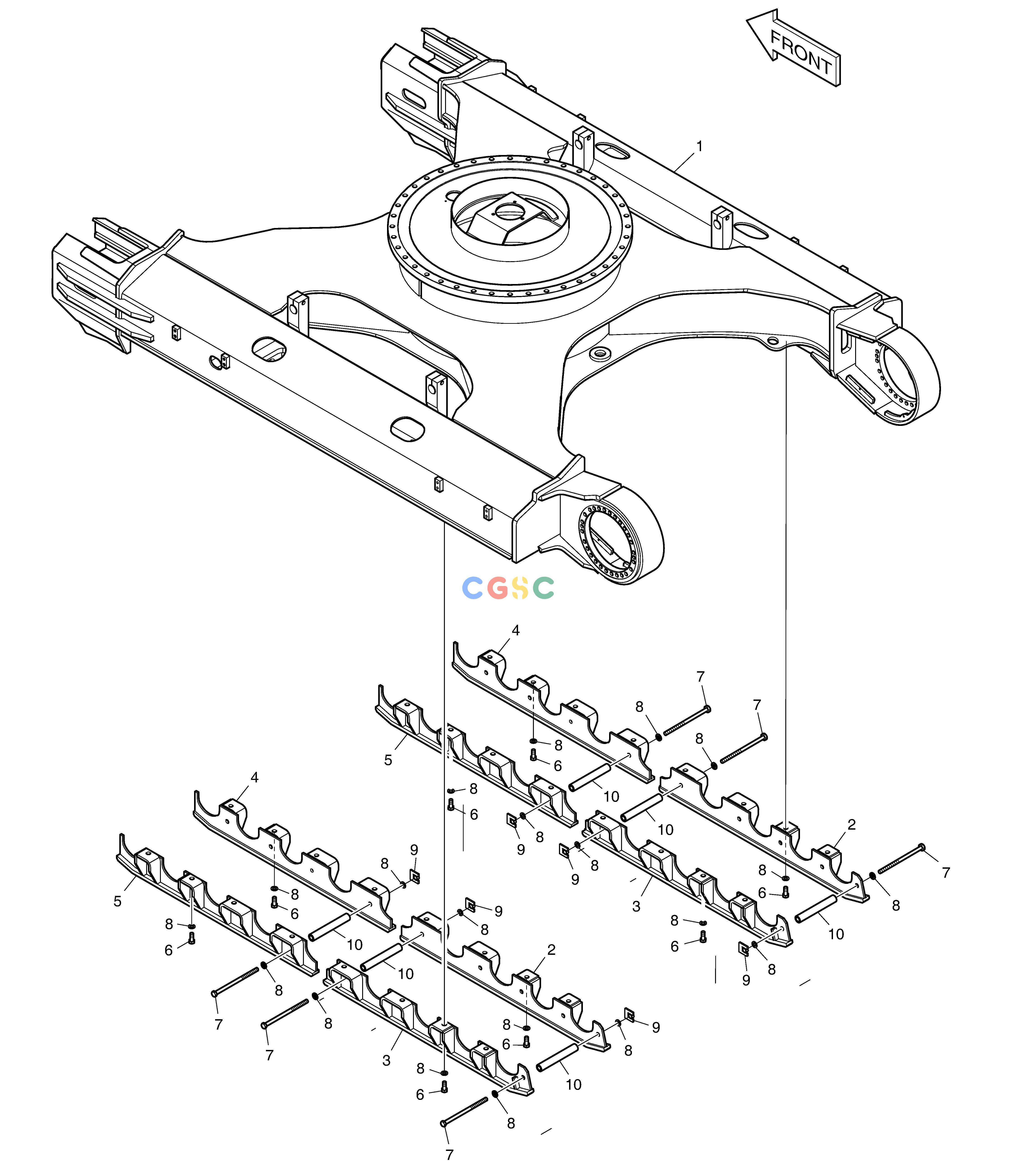 斗山零件查询TRACK FRAME - FULL GUARD DX350LC Doosan parts catalog online