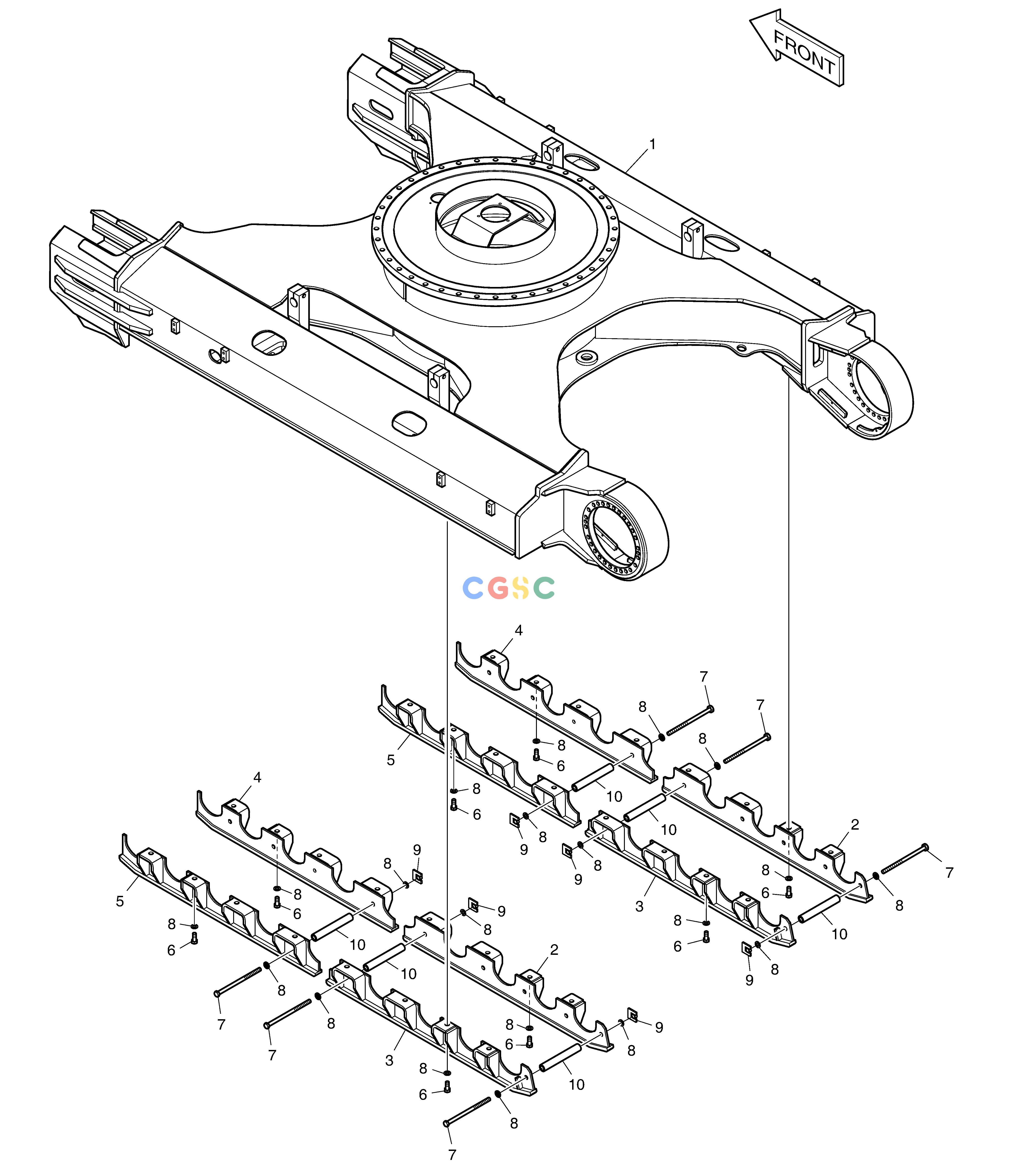 斗山零件查询TRACK FRAME(3m) - FULL GUARD DX350LC Doosan parts catalog online