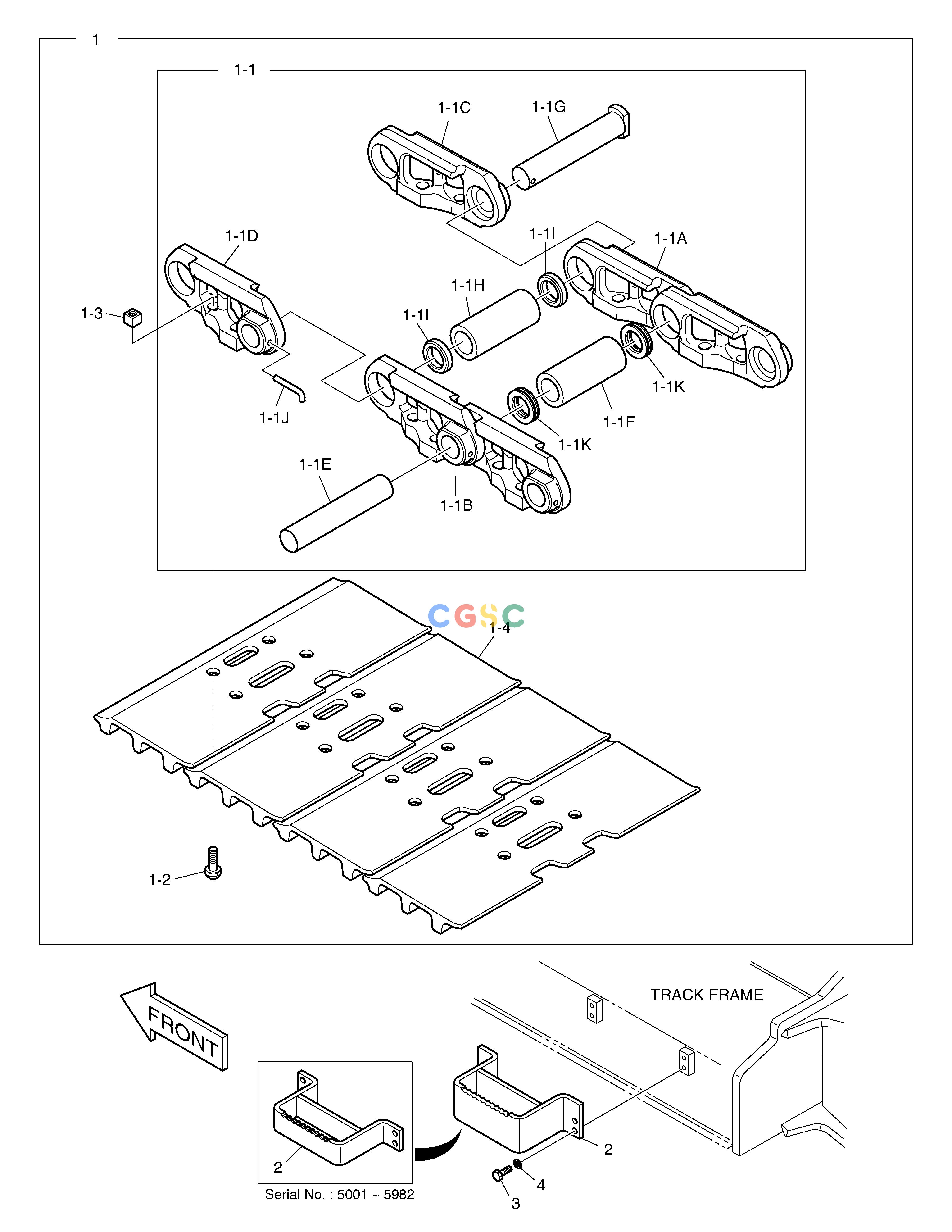 斗山零件查询TRACK SHOE ASS'Y - 900G DX350LC Doosan parts catalog online