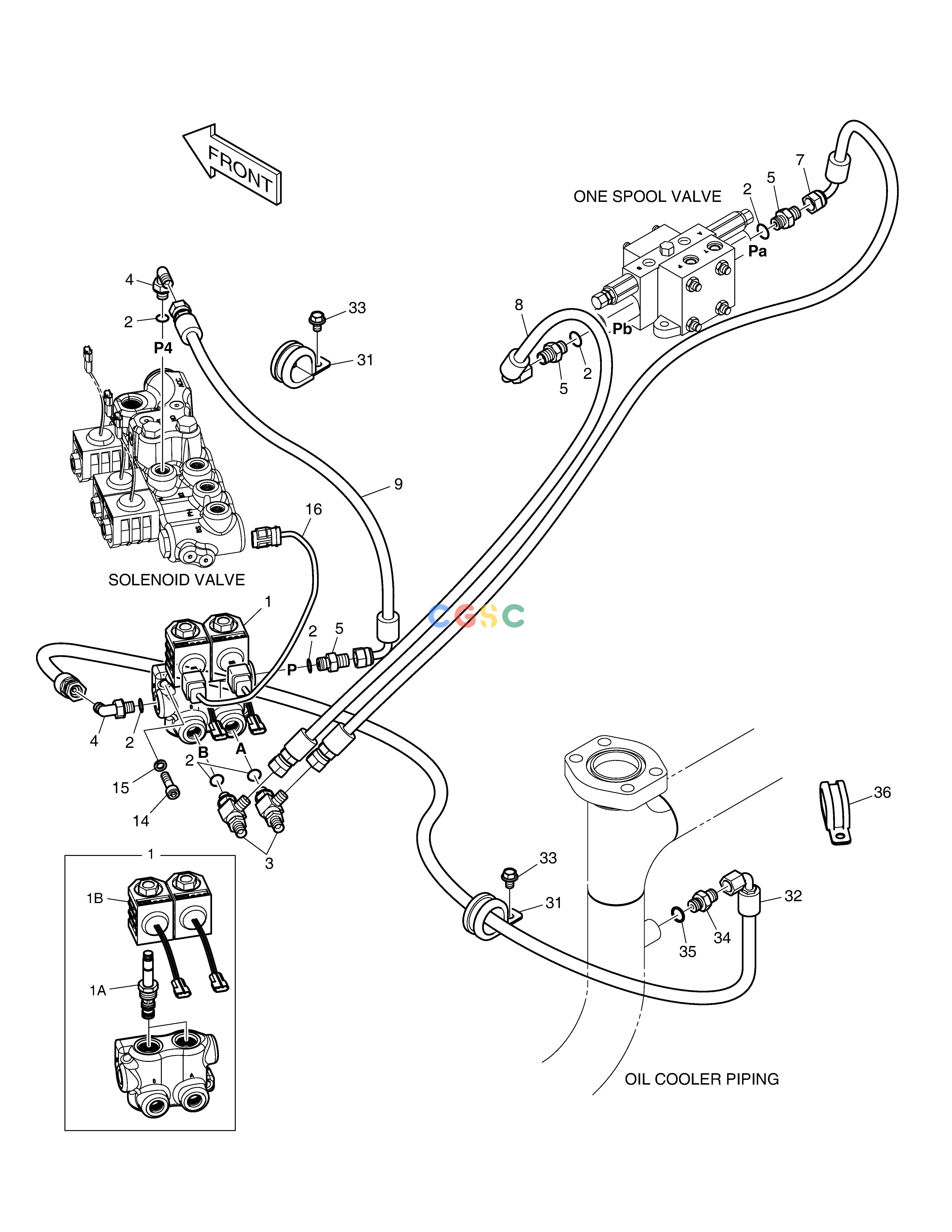 斗山零件查询PILOT PIPING(1) - ROTATING DX350LC Doosan parts catalog online