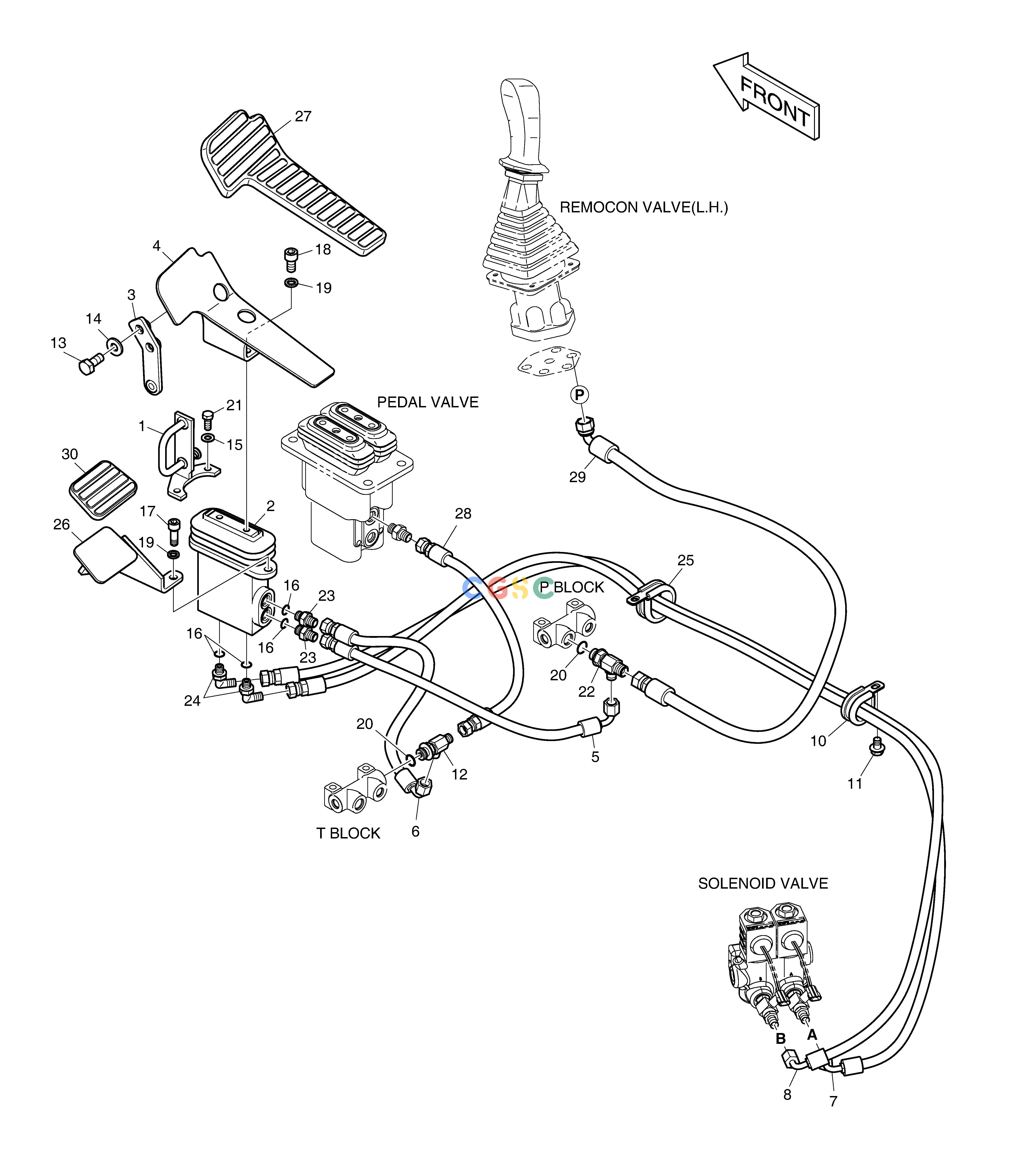 斗山零件查询PILOT PIPING(2) - ROTATING DX350LC Doosan parts catalog online