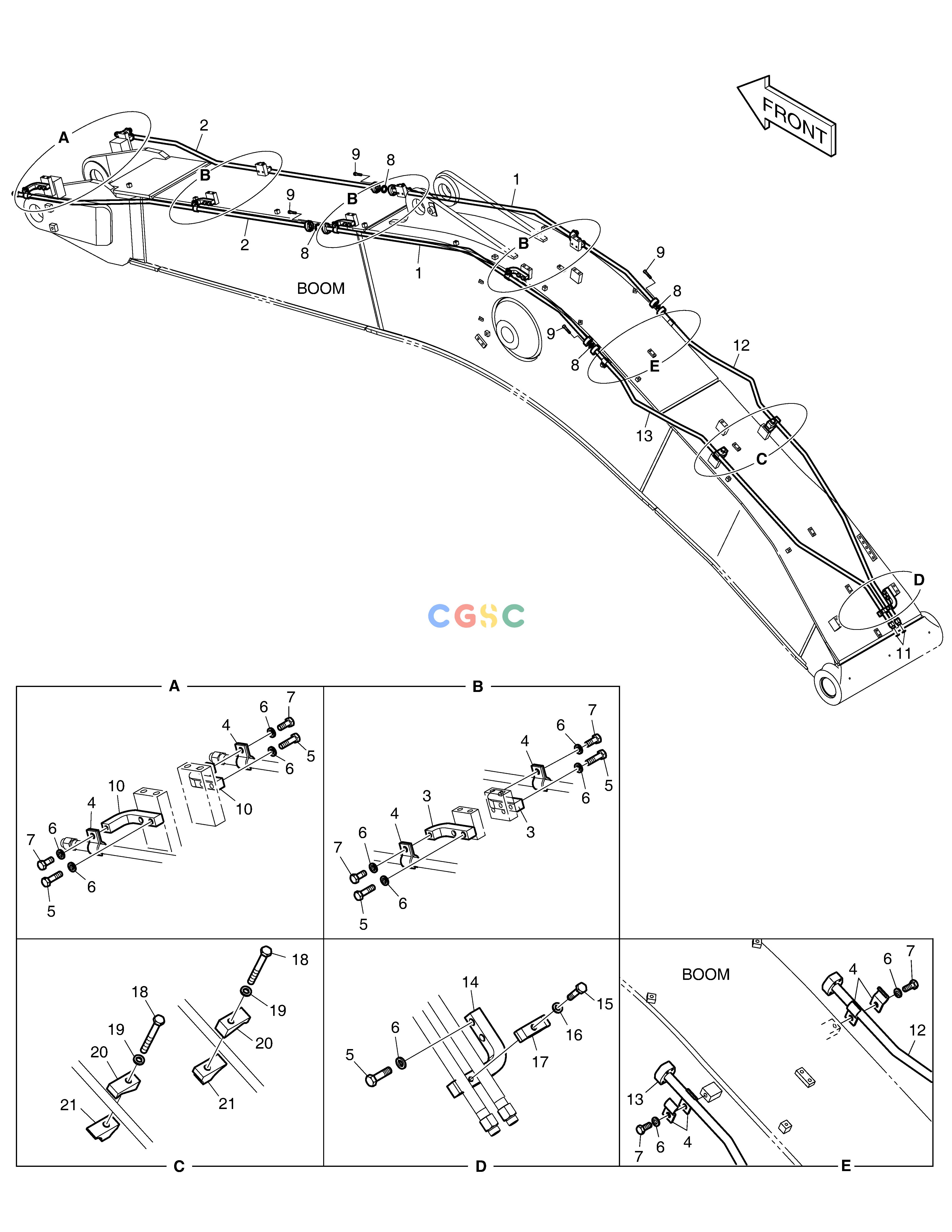 斗山零件查询BOOM PIPING - ROTATION DX350LC Doosan parts catalog online