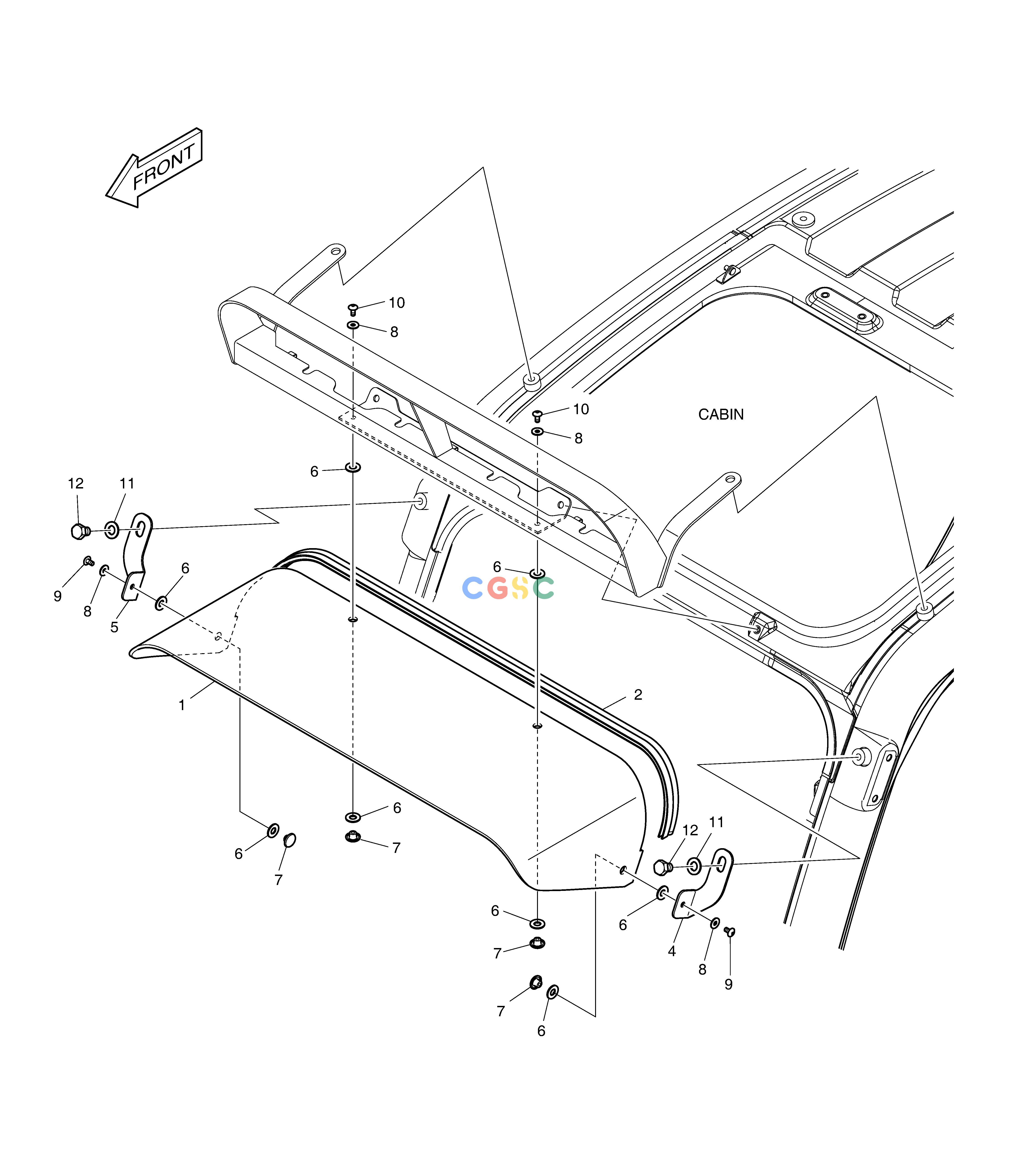 斗山零件查询RAIN SHIELD & LAMP MOUNTING DX350LC Doosan parts catalog online