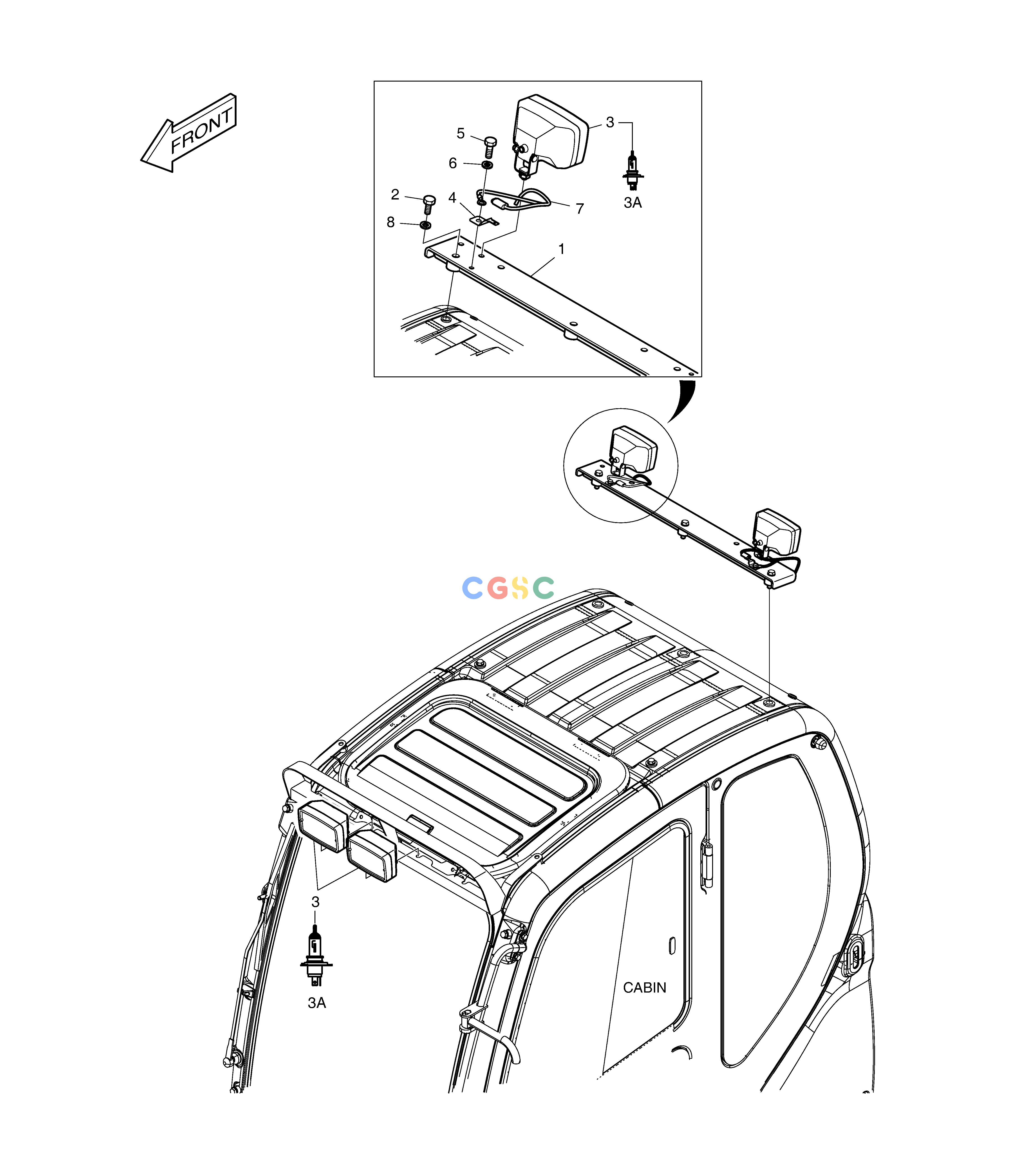 斗山零件查询WORKING LAMP(4-LAMP) DX350LC Doosan parts catalog online
