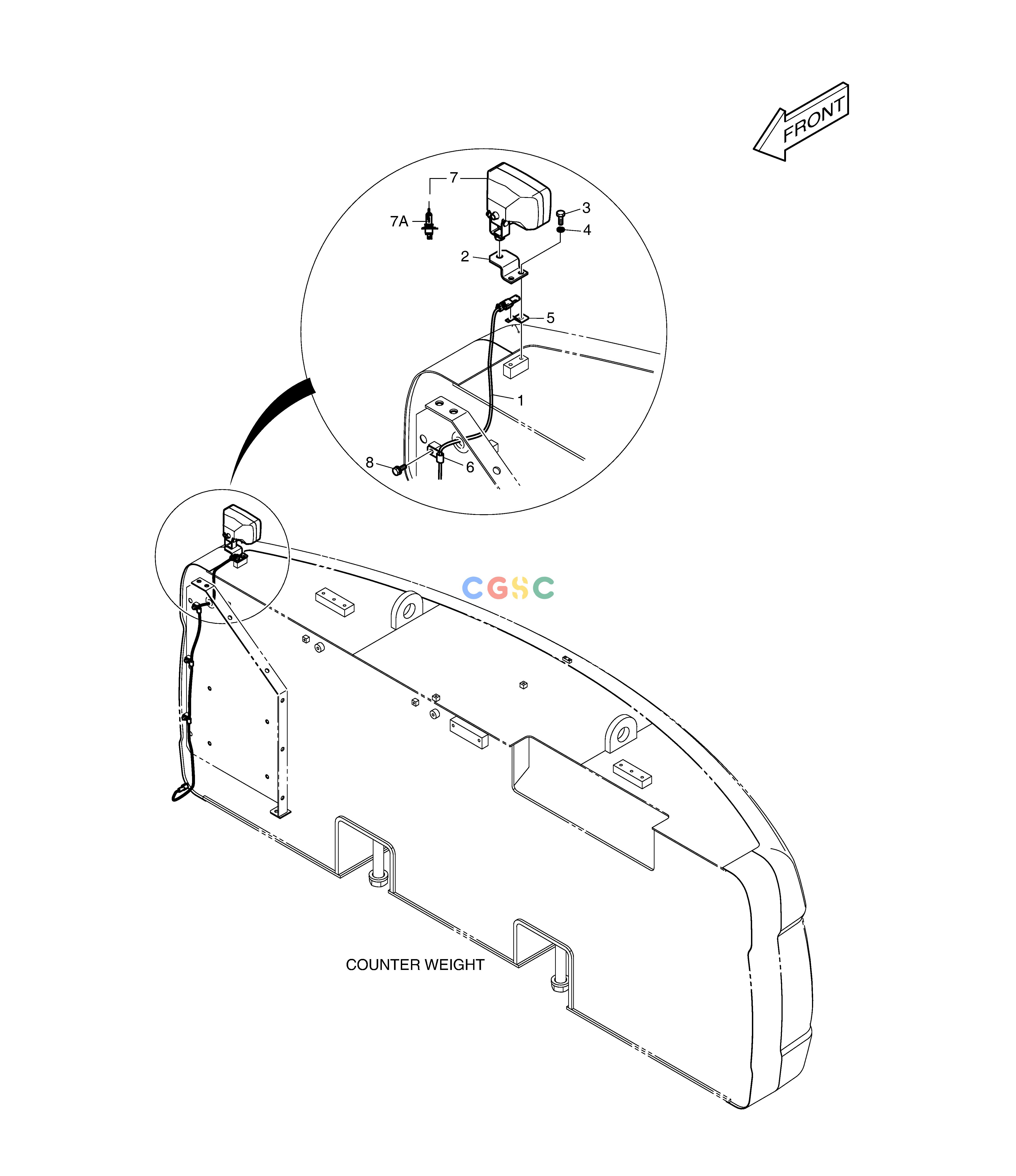 斗山零件查询WORKING LAMP - REAR DX350LC Doosan parts catalog online