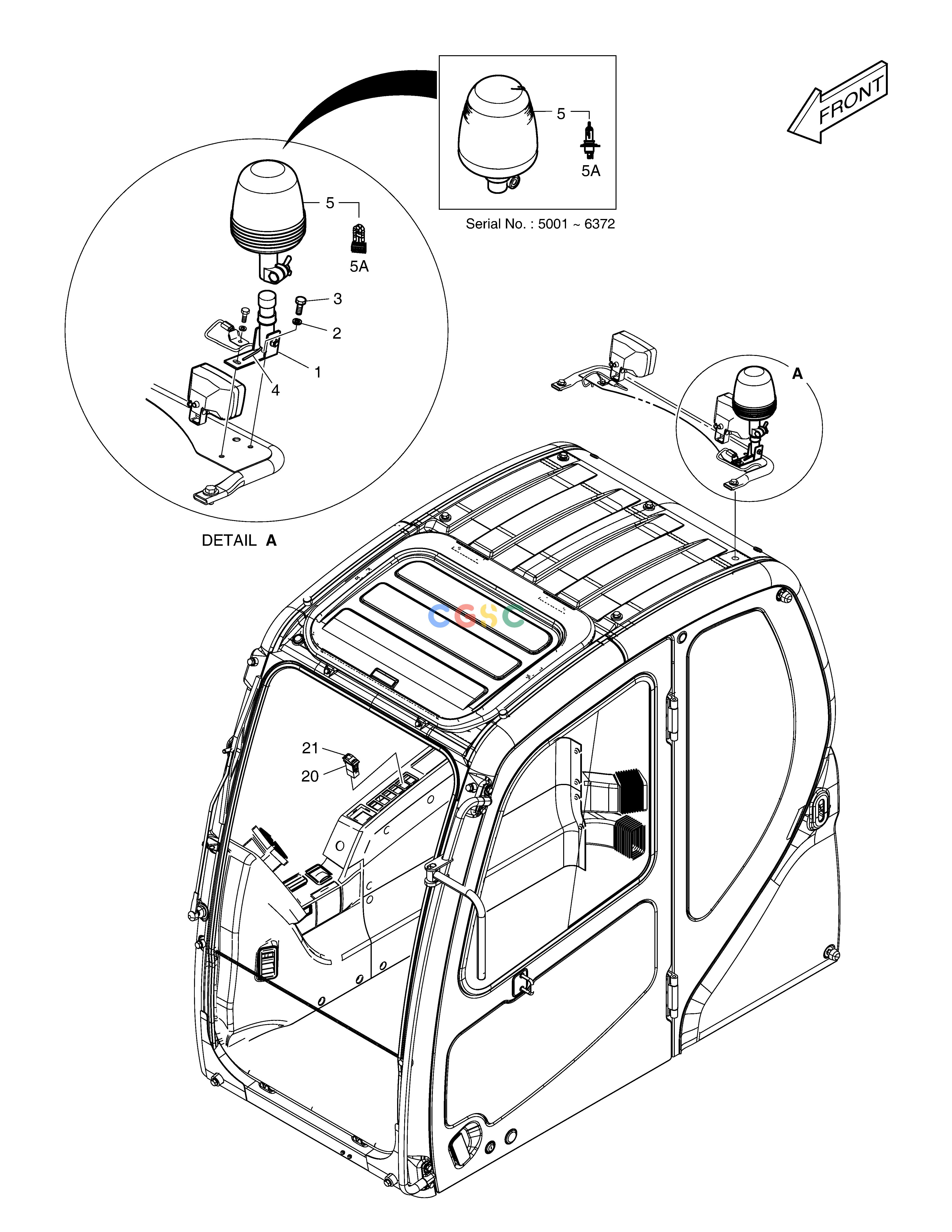 斗山零件查询ROTATING BEACON DX350LC Doosan parts catalog online
