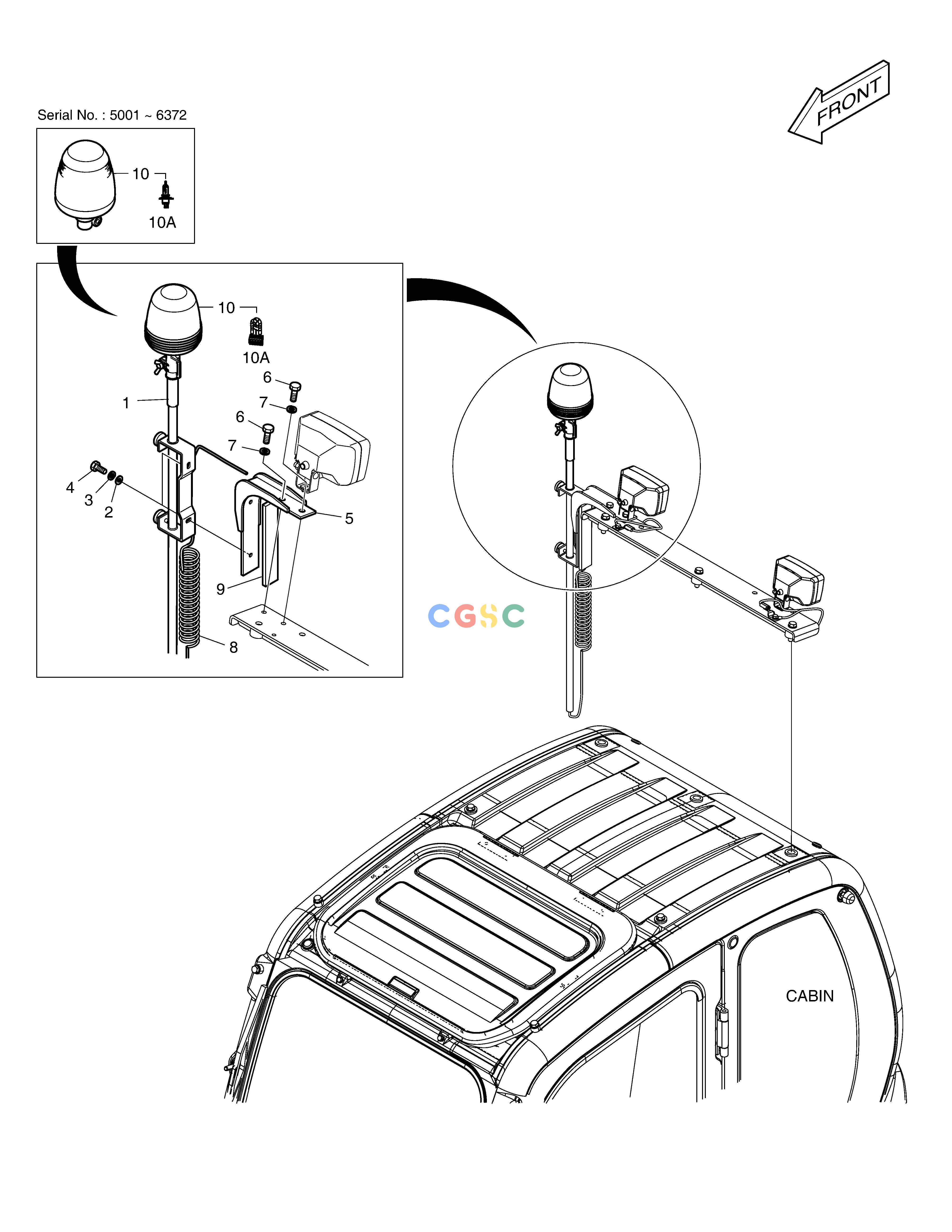 斗山零件查询ROTATING BEACON(TELESCOPIC) DX350LC Doosan parts catalog online