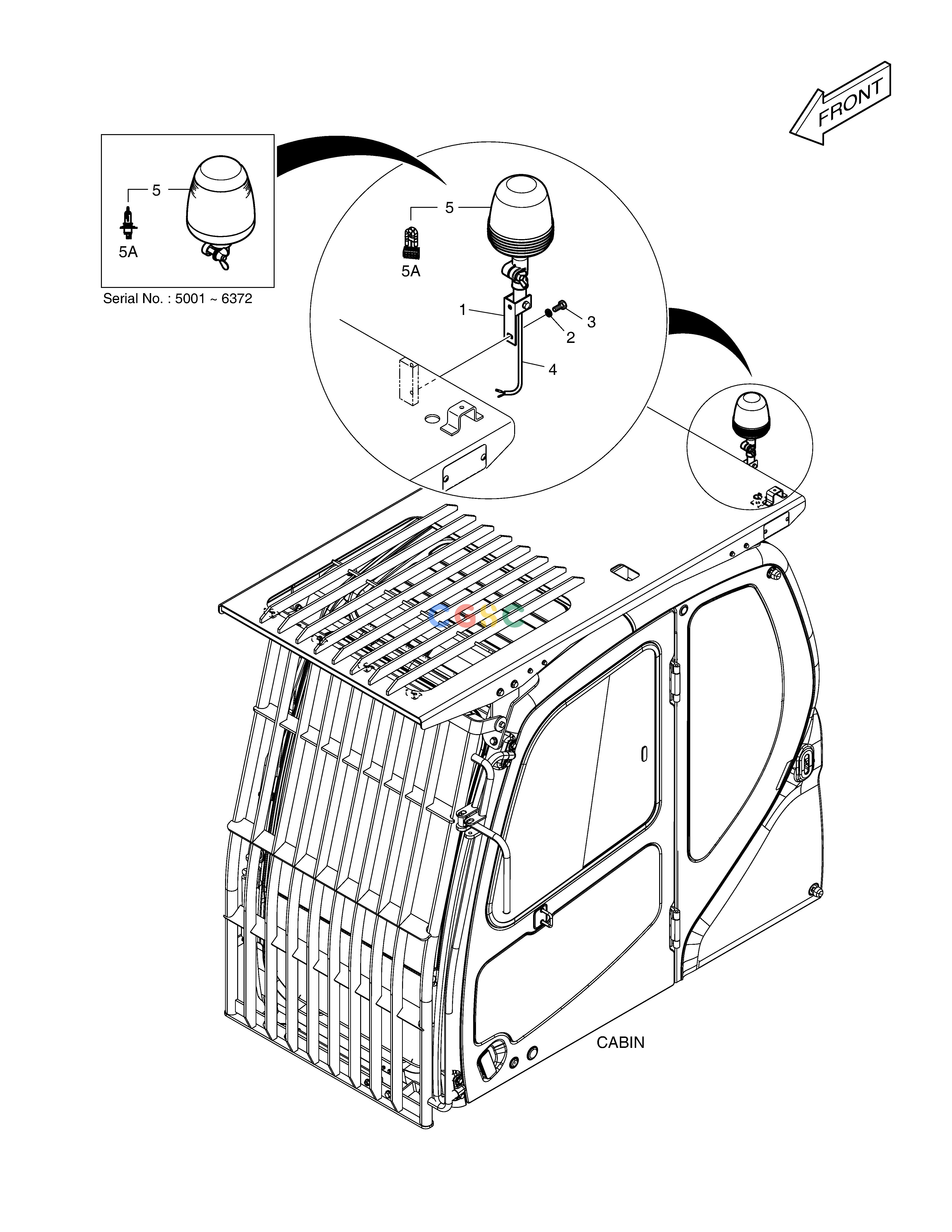 斗山零件查询ROTATING BEACON - WITH FOGS DX350LC Doosan parts catalog online