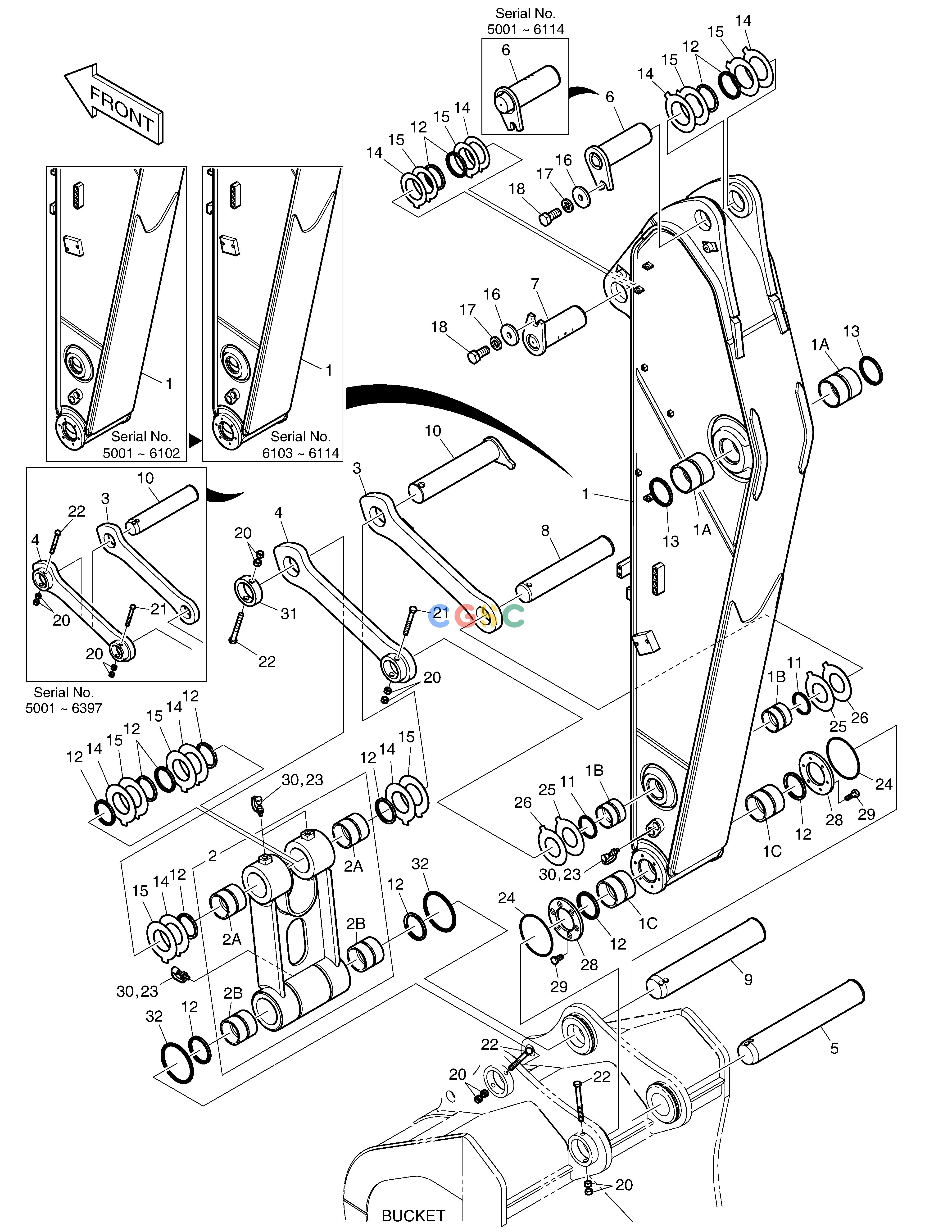 斗山零件查询ARM - 2.6m DX350LC Doosan parts catalog online