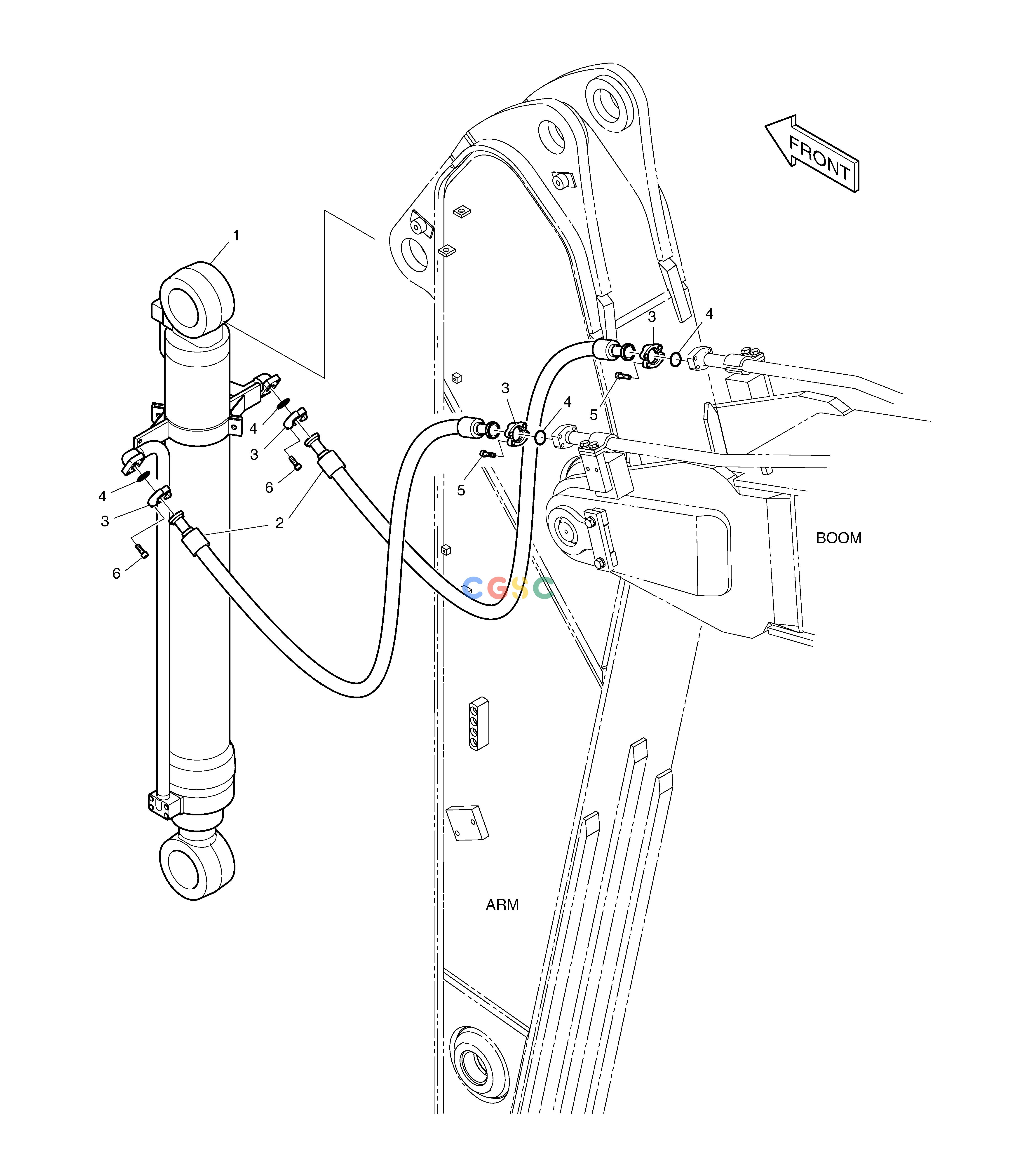 斗山零件查询ARM PIPING - ARM 2.6m DX350LC Doosan parts catalog online