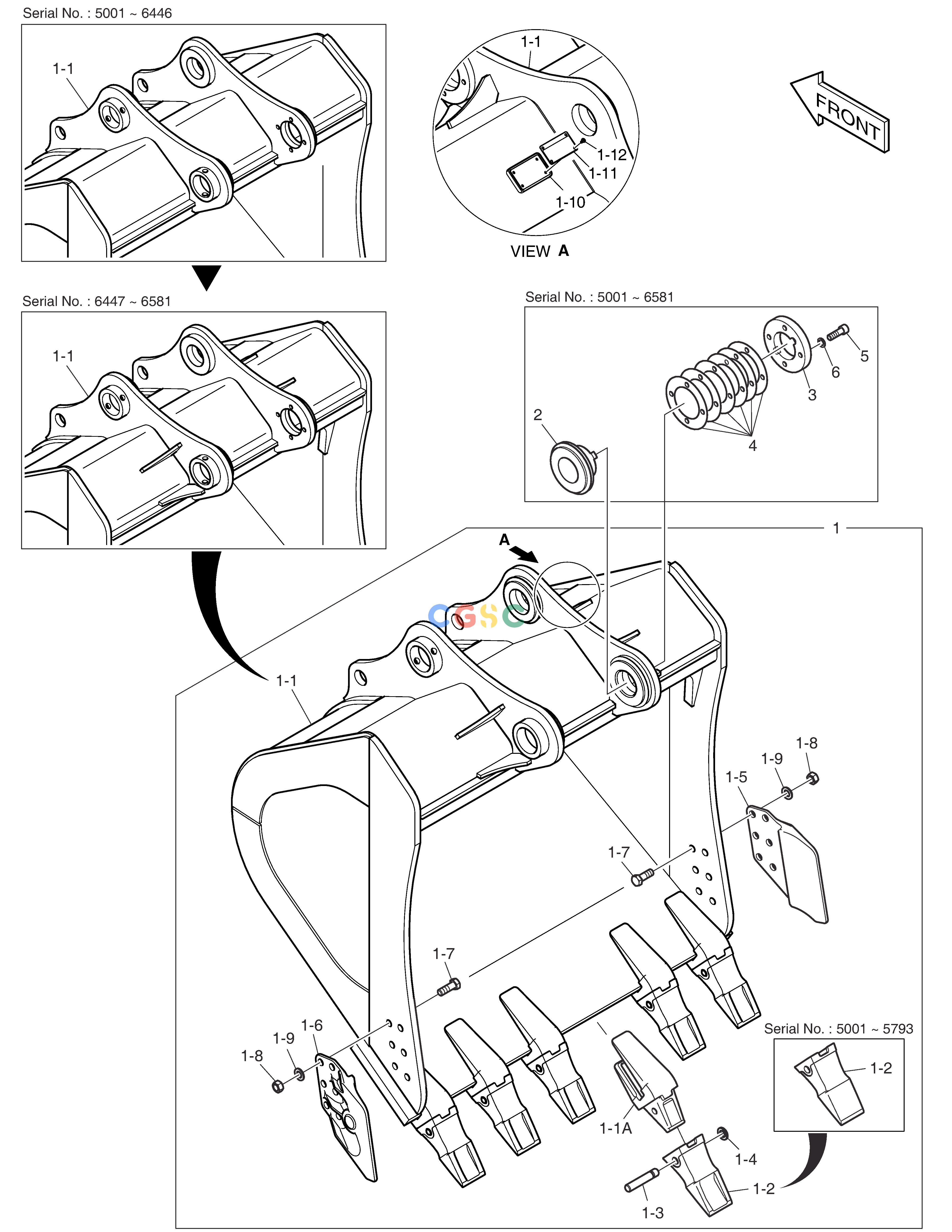 斗山零件查询BUCKET - 1.83m³ DX350LC Doosan parts catalog online