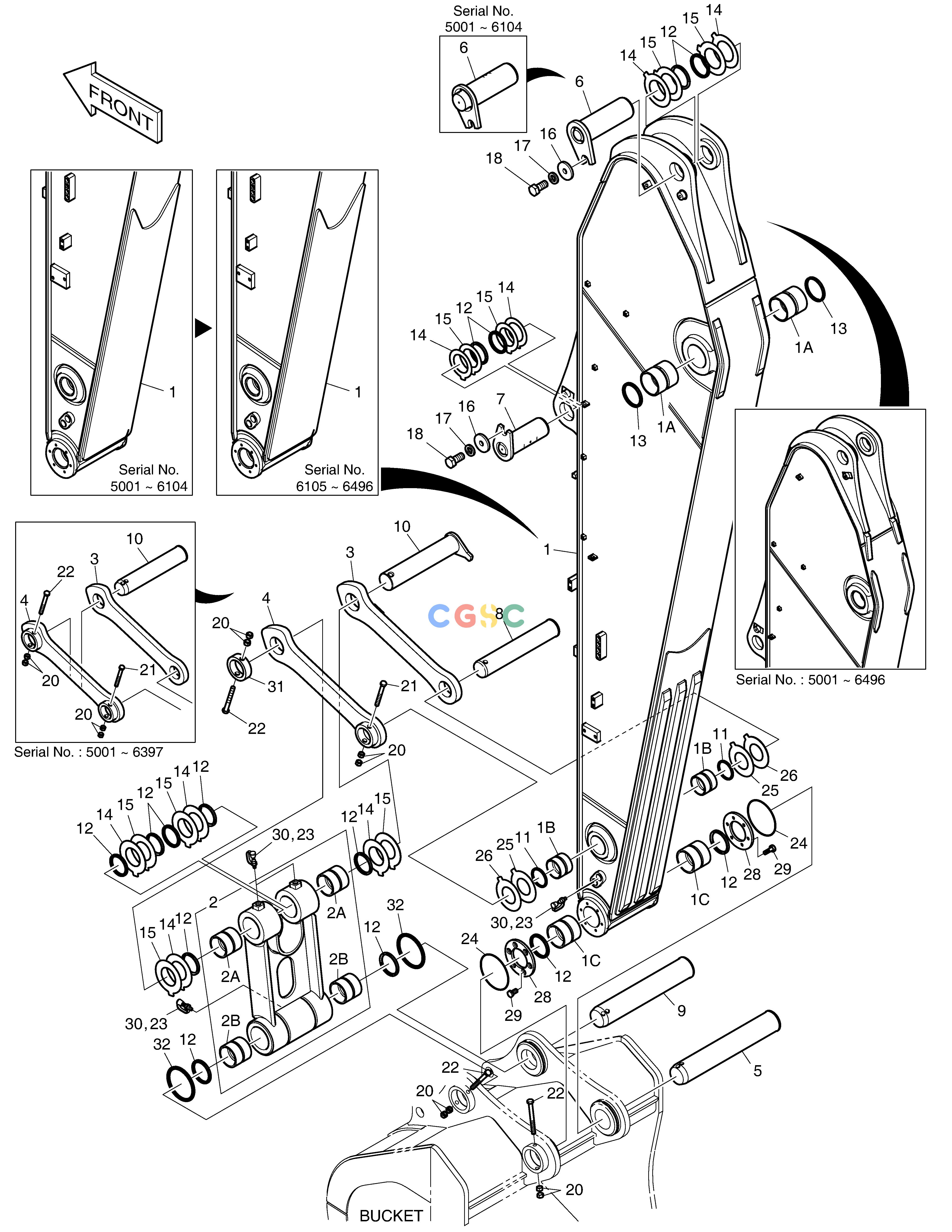 斗山零件查询ARM - 3.95m DX350LC Doosan parts catalog online