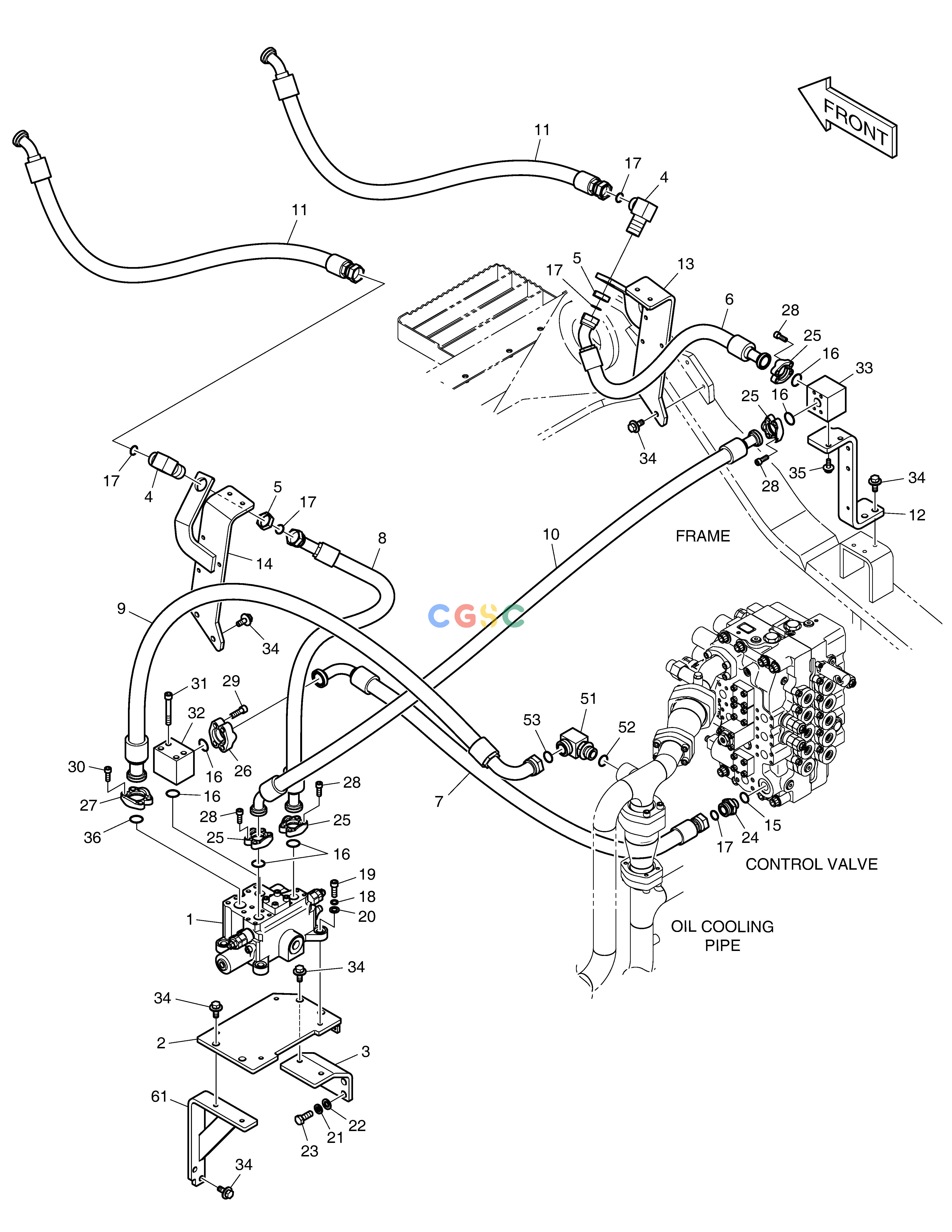斗山零件查询MAIN PIPING - ARTI. BOOM DX350LC Doosan parts catalog online