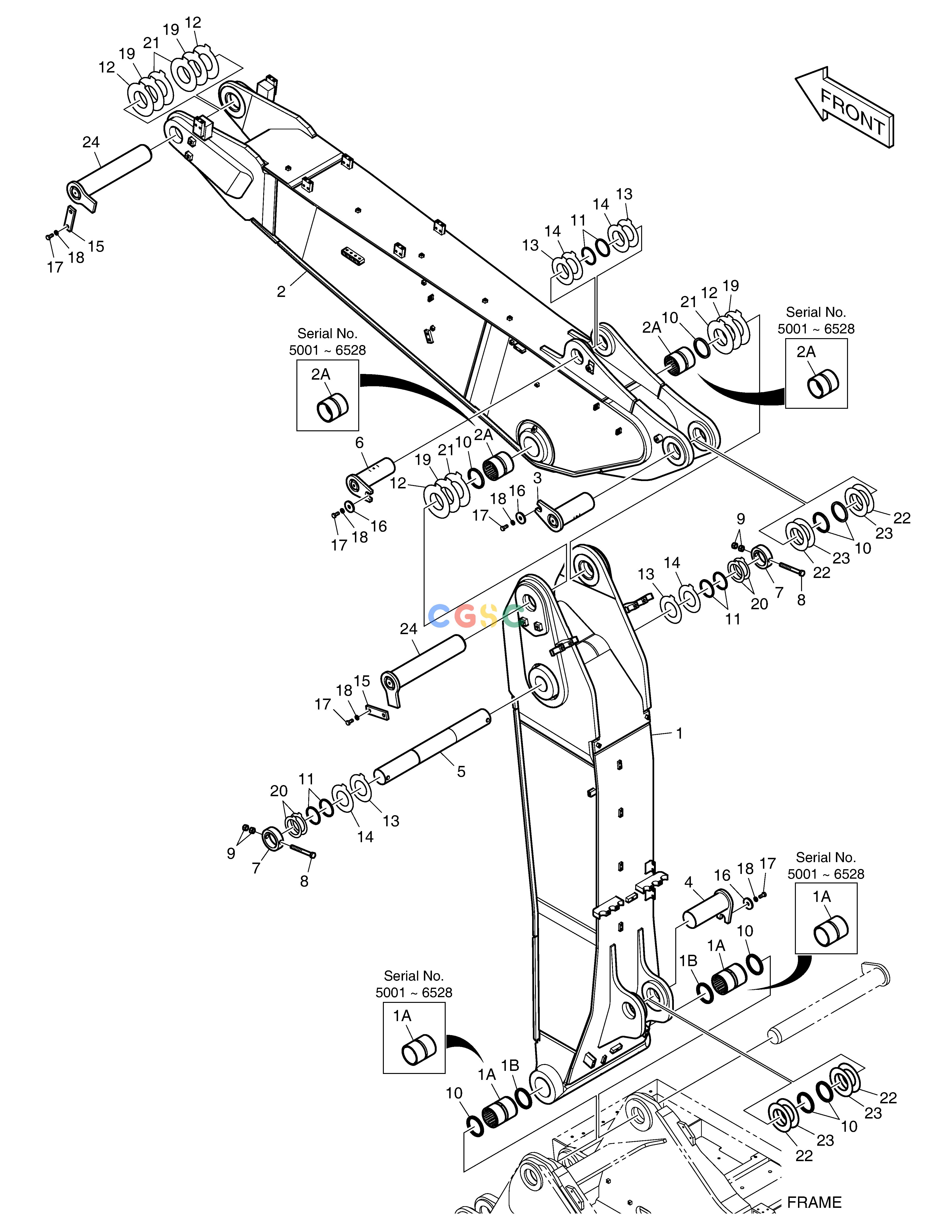 斗山零件查询ARTI. BOOM DX350LC Doosan parts catalog online