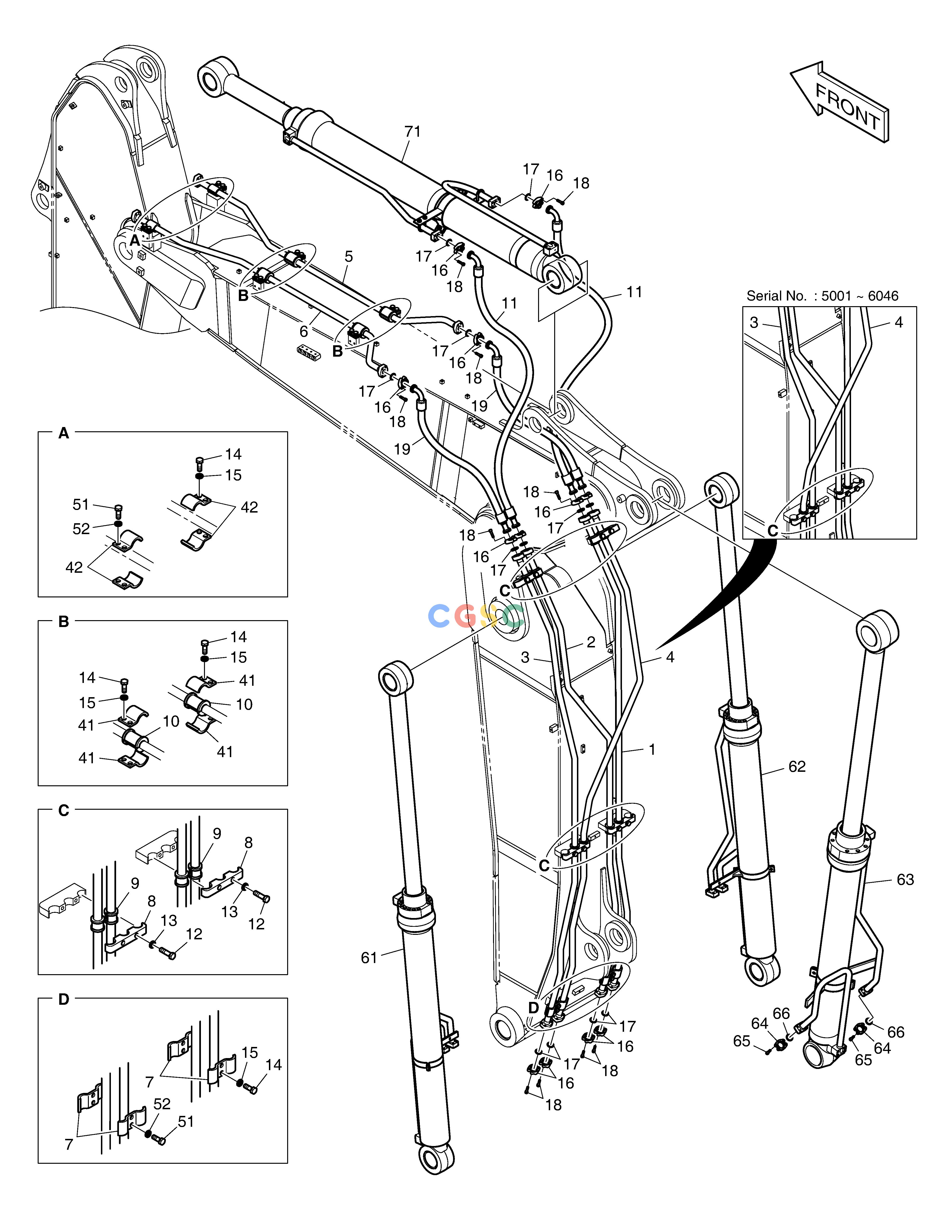 斗山零件查询ARTI. BOOM PIPING DX350LC Doosan parts catalog online