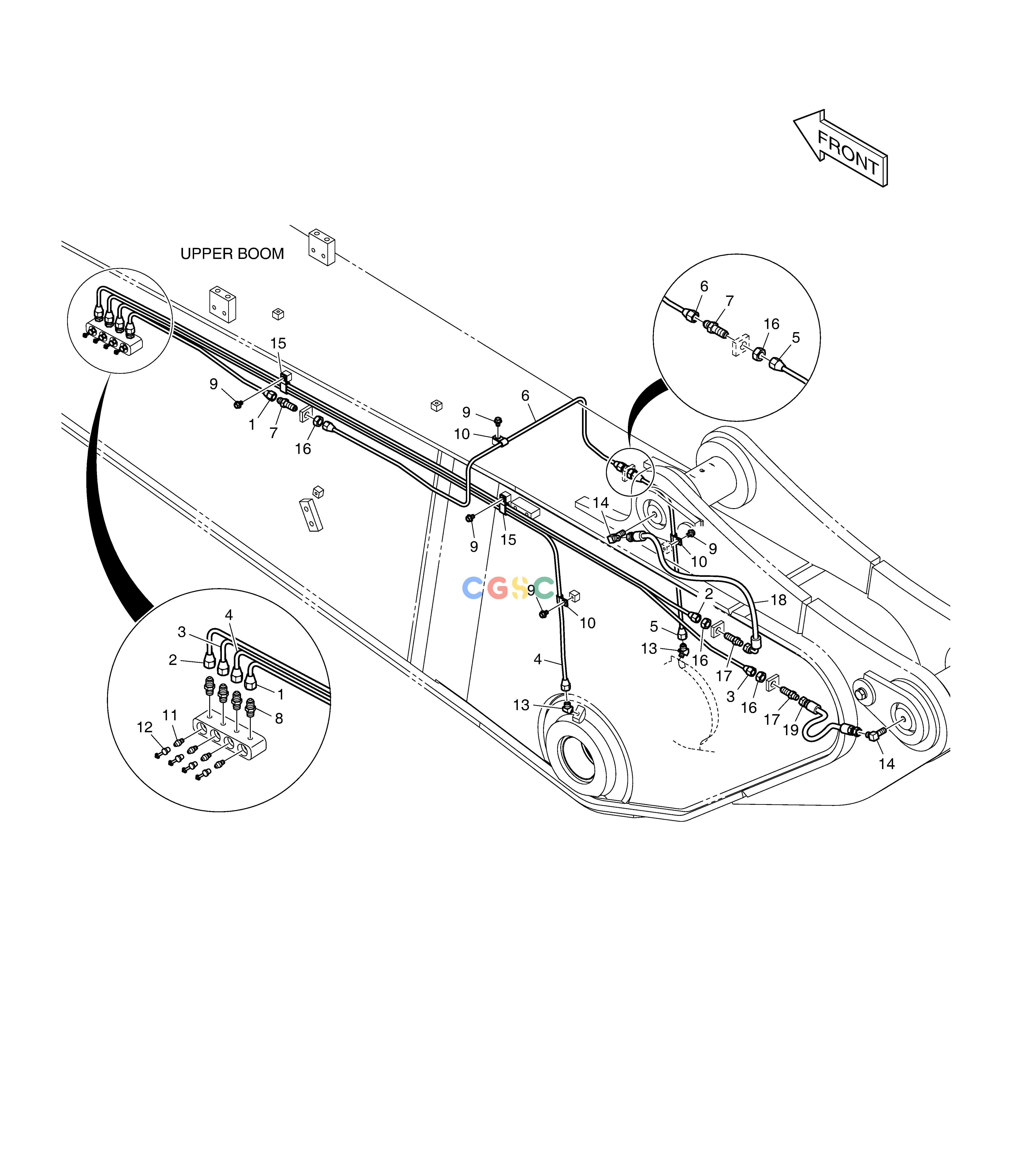 斗山零件查询LUBRICATION PIPING - UPPER BOOM DX350LC Doosan parts catalog online