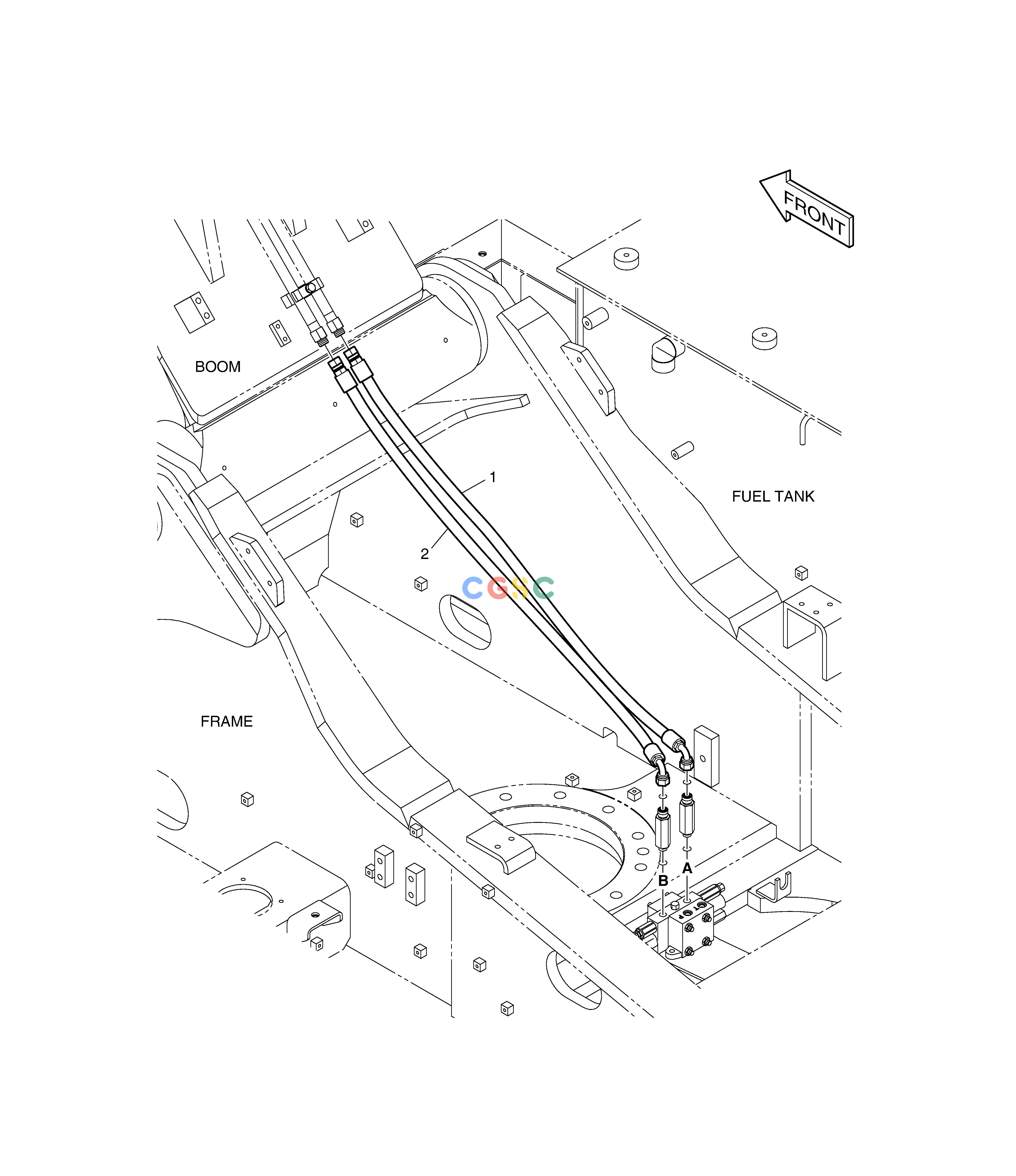 斗山零件查询MAIN PIPING - ROTATING(ARTI. BOOM) DX350LC Doosan parts catalog online