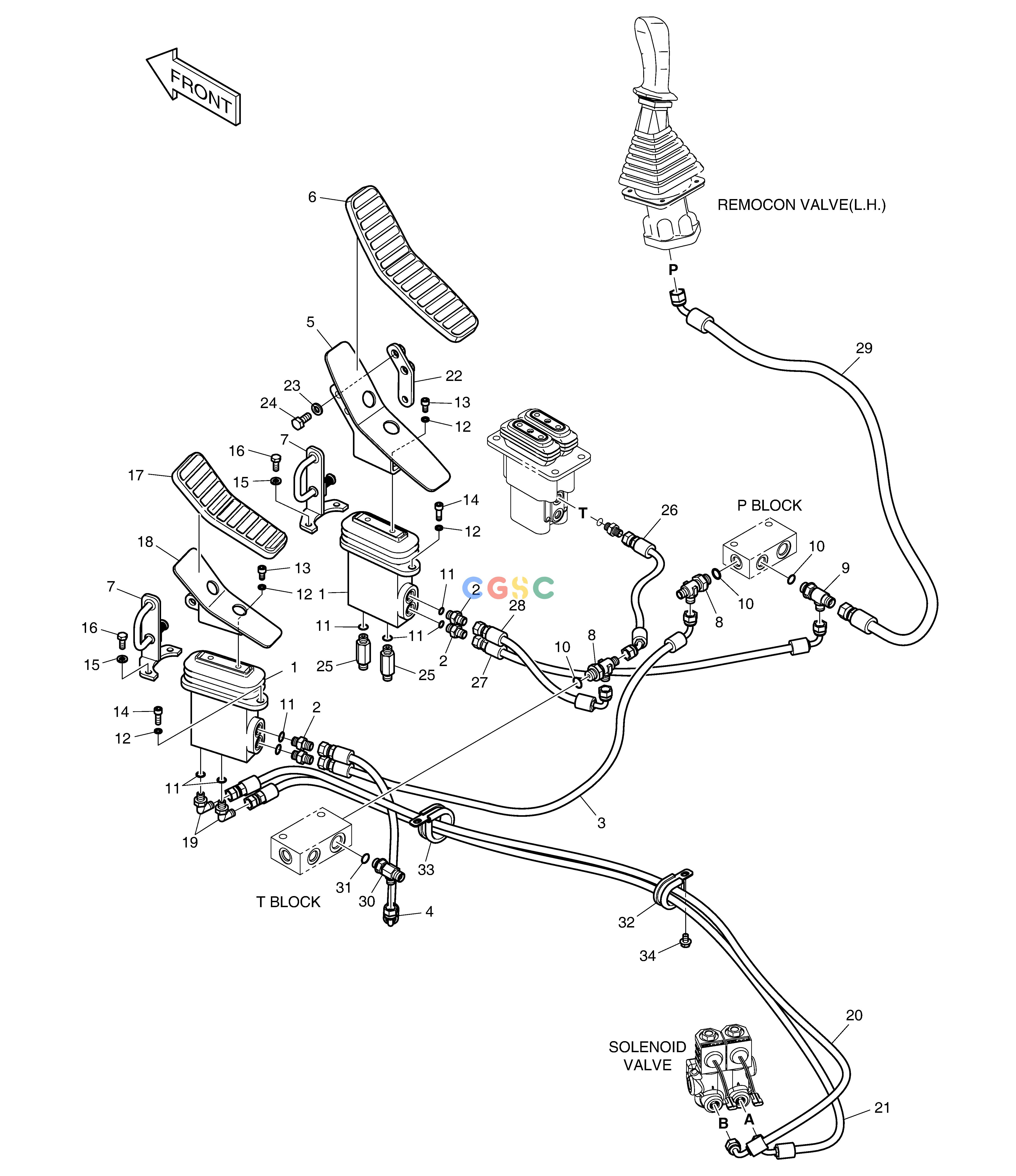斗山零件查询PILOT PIPING - ARTI. & ROTATING DX350LC Doosan parts catalog online