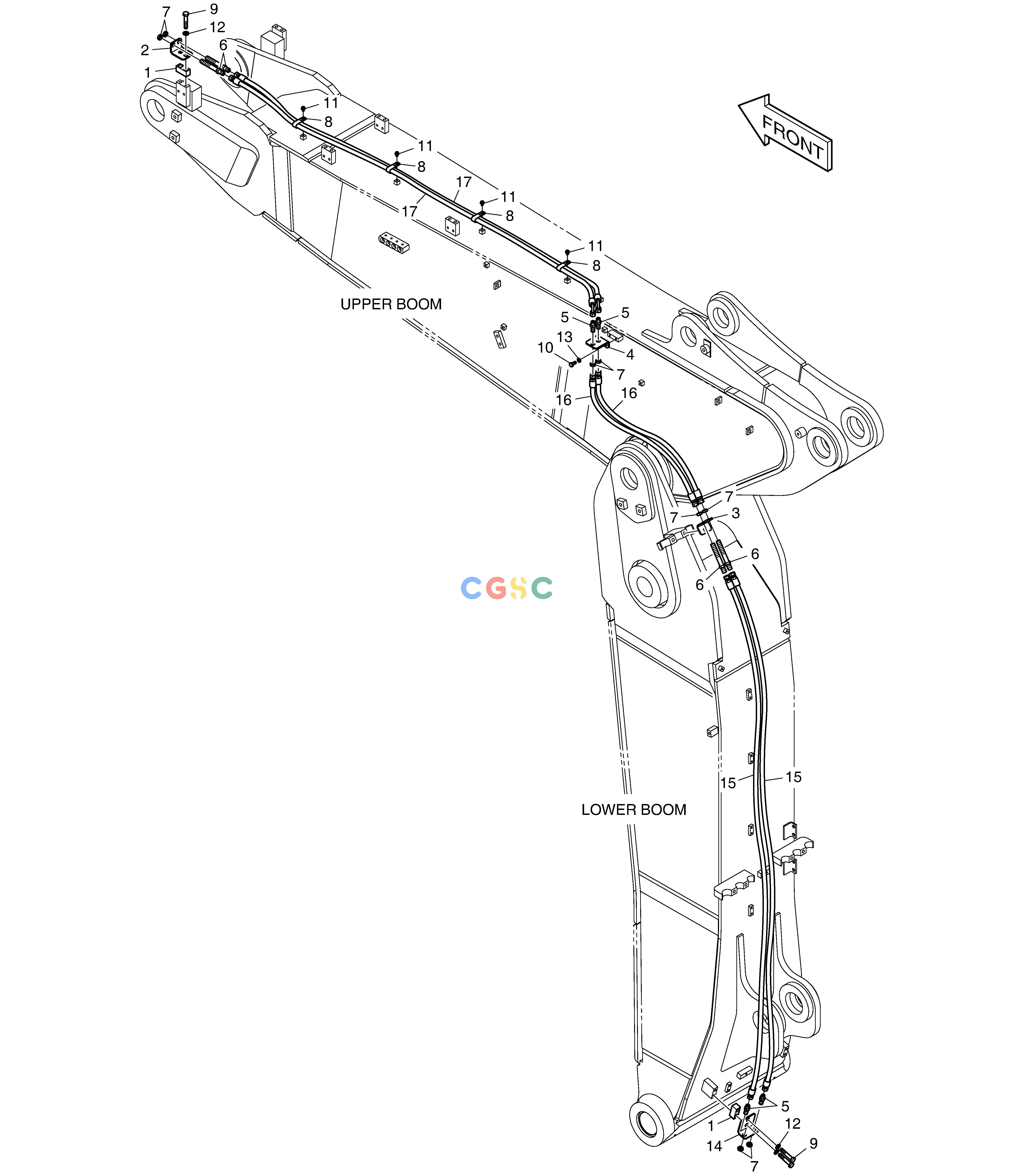 斗山零件查询ARTI. BOOM PIPING - QUICK FIT DX350LC Doosan parts catalog online