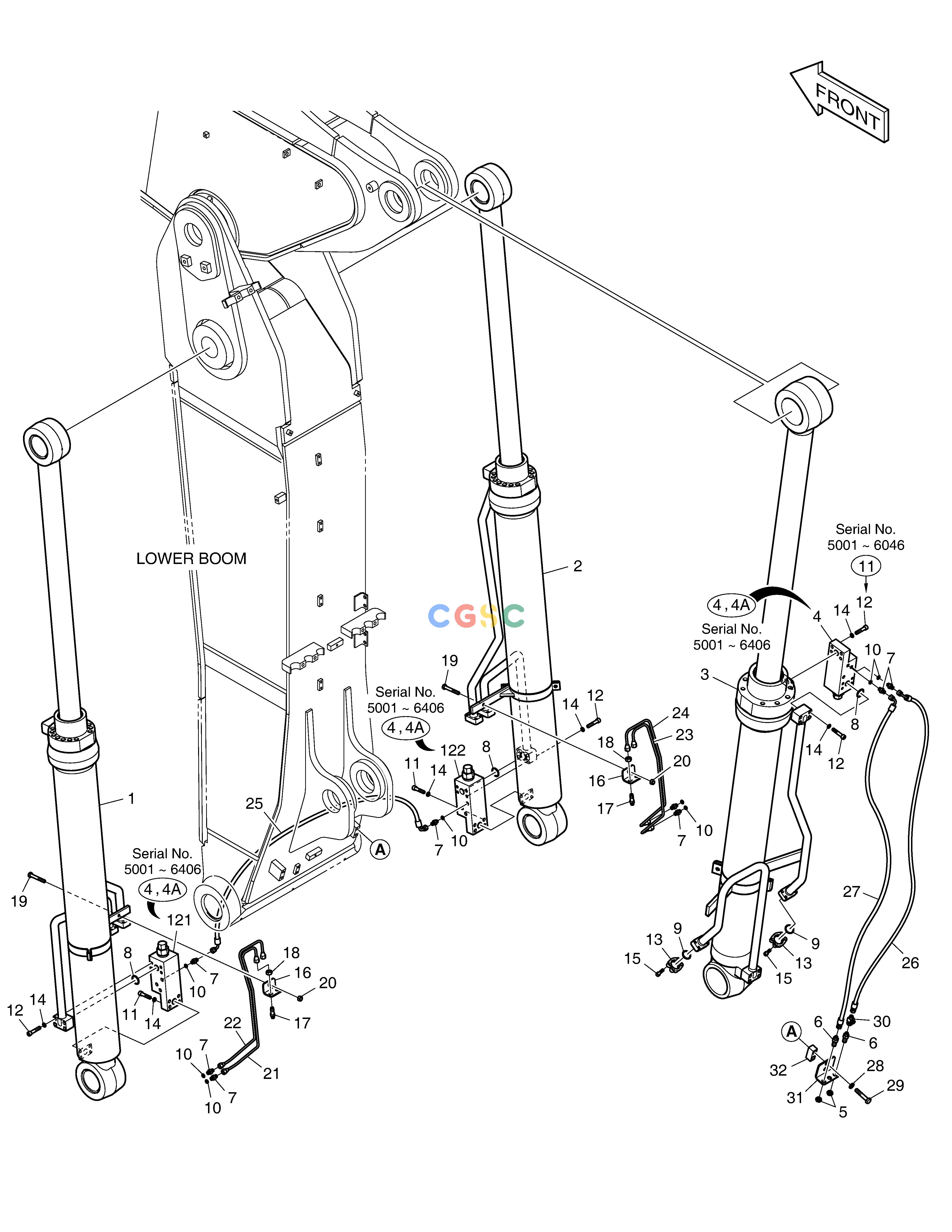 斗山零件查询ARTI. BOOM PIPING - LOCK VALVE DX350LC Doosan parts catalog online
