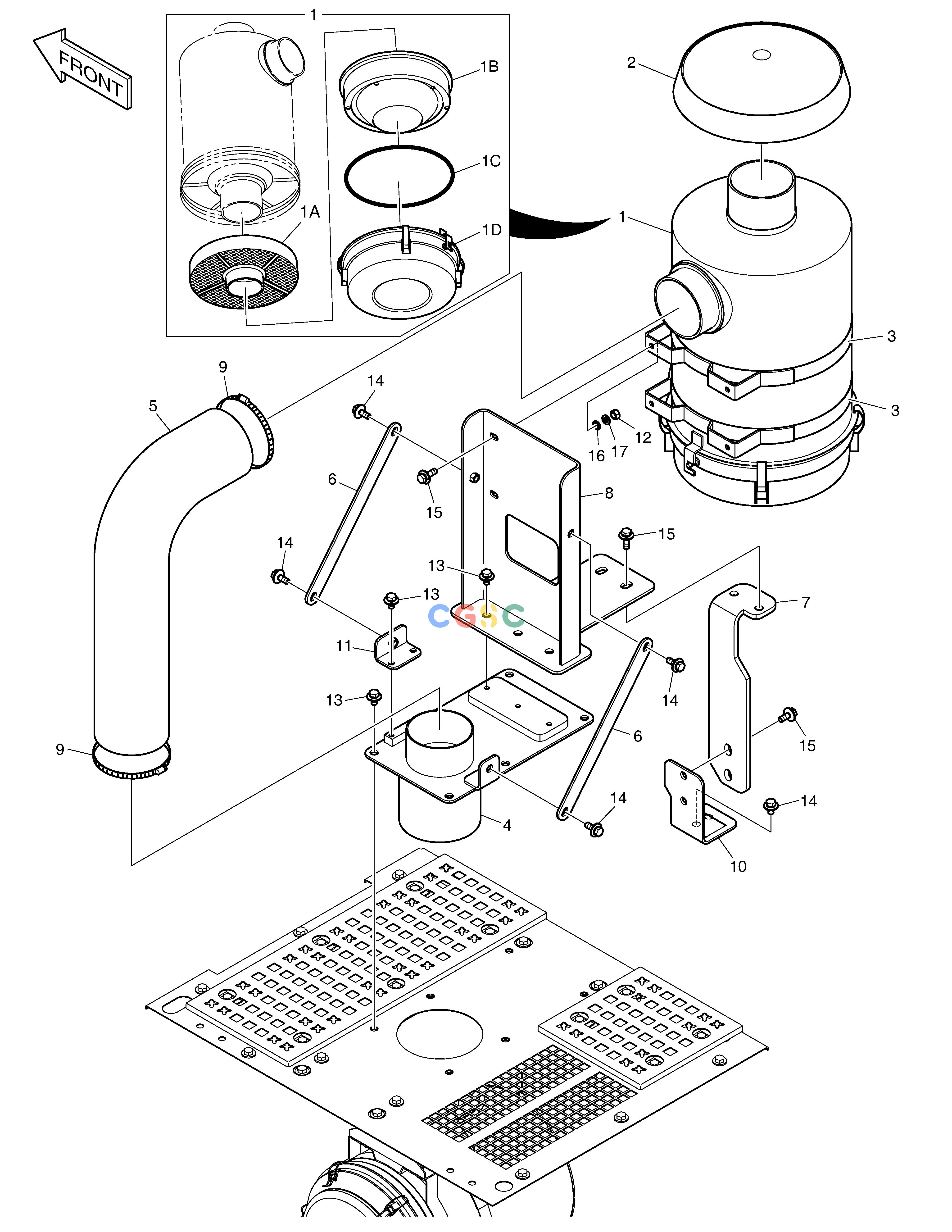 斗山零件查询AIR CLEANER ASS'Y - OIL WASHED DX350LC Doosan parts catalog online