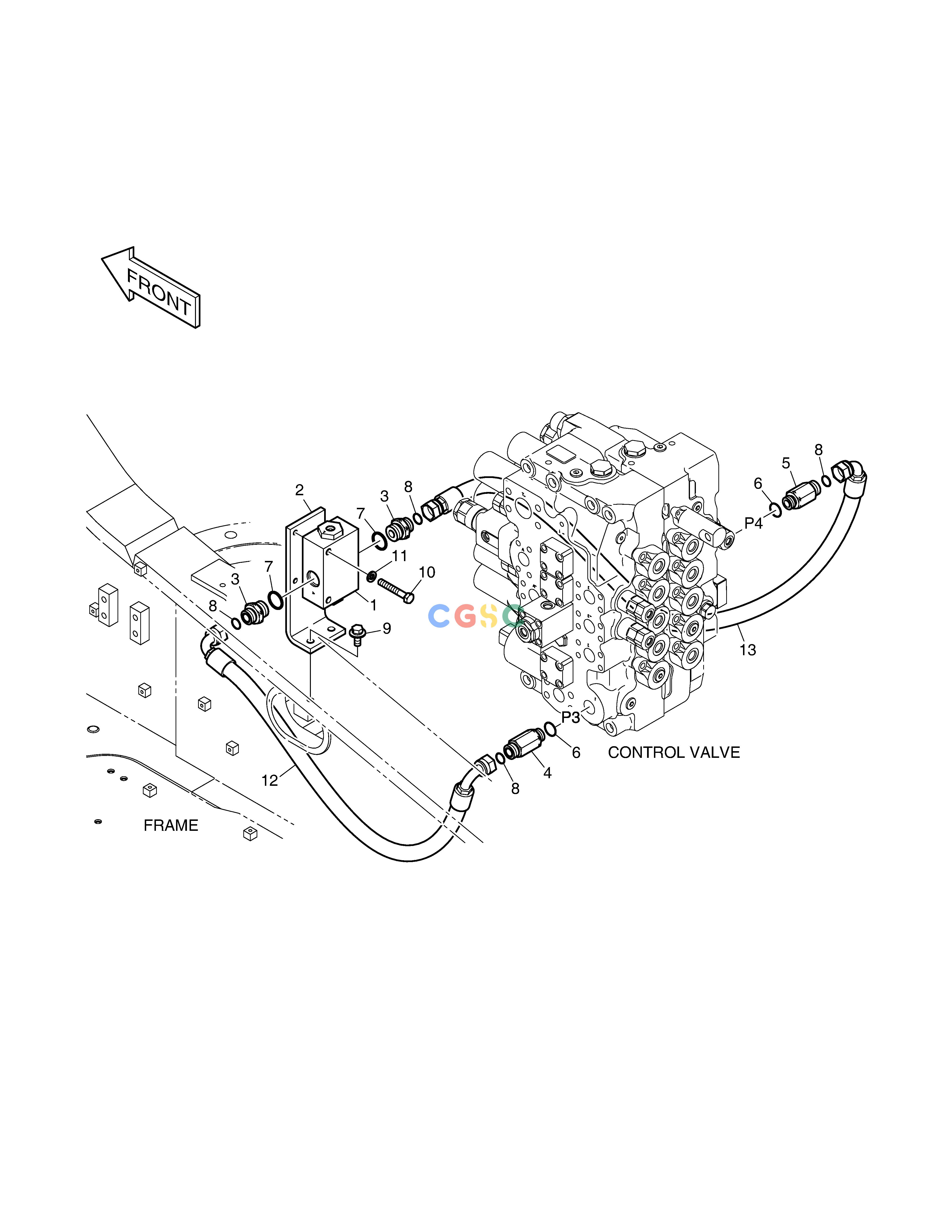 斗山零件查询MAIN PIPING - TWO PUMP DX350LC Doosan parts catalog online