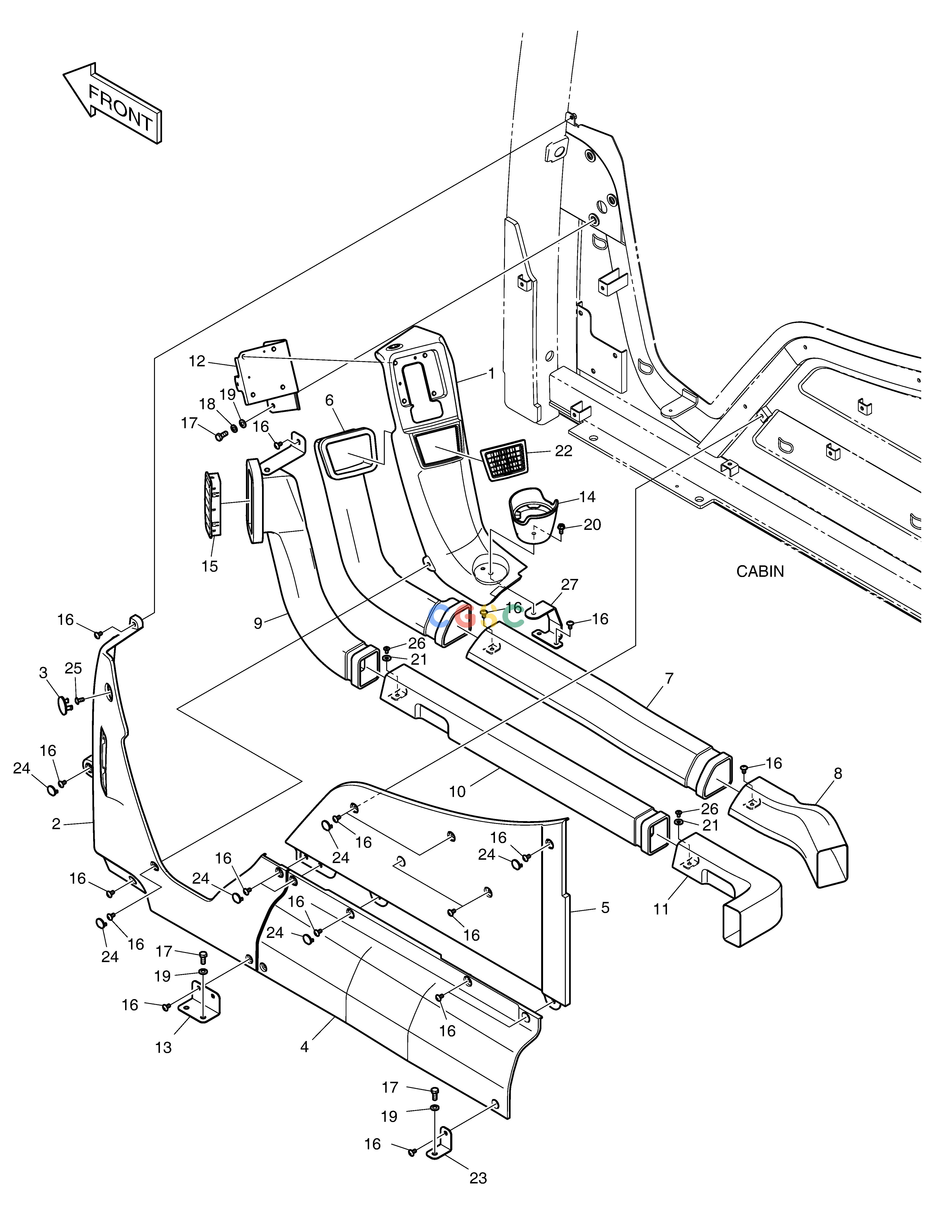 斗山零件查询DUCT COVER - ROPS DX350LC Doosan parts catalog online
