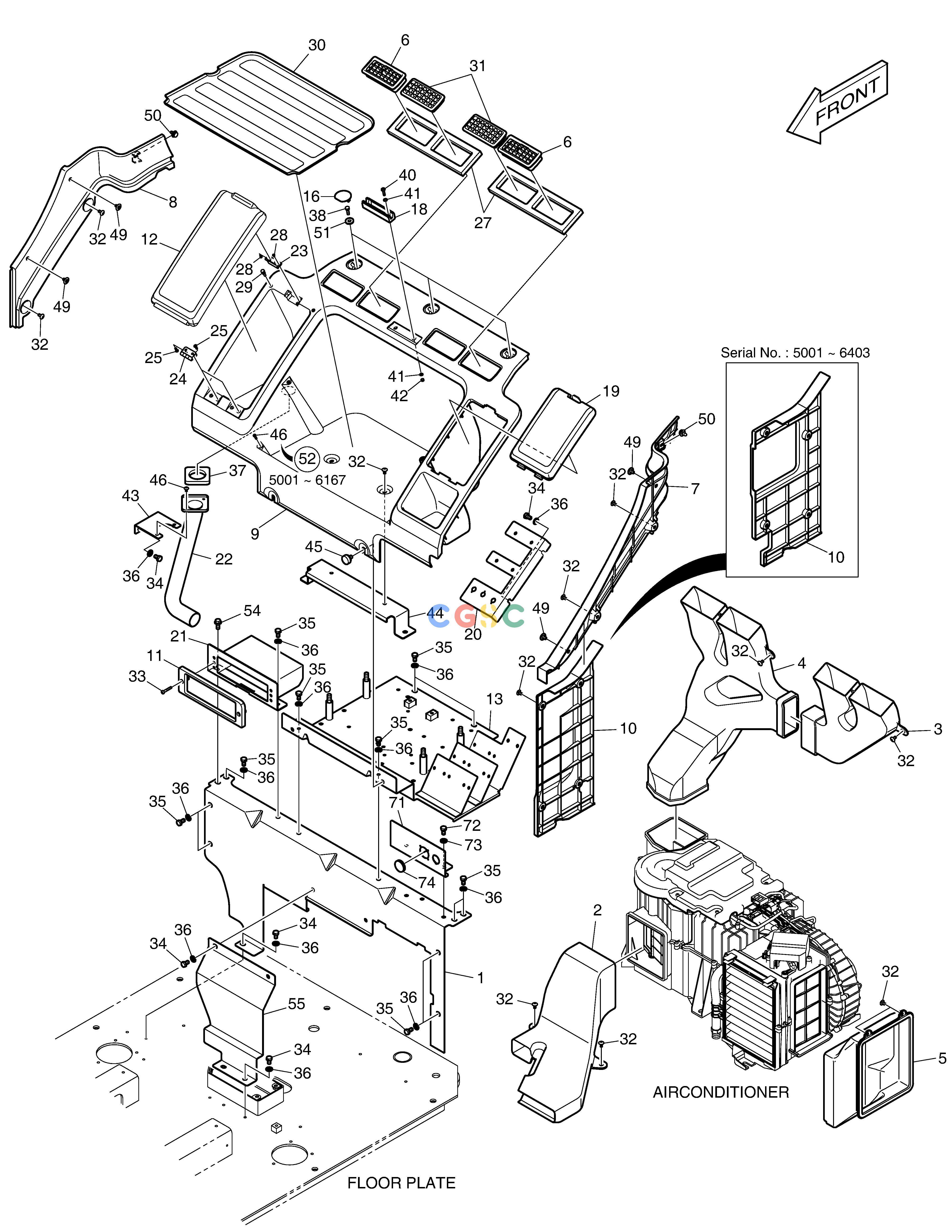 斗山零件查询HEATER COVER - ROPS DX350LC Doosan parts catalog online
