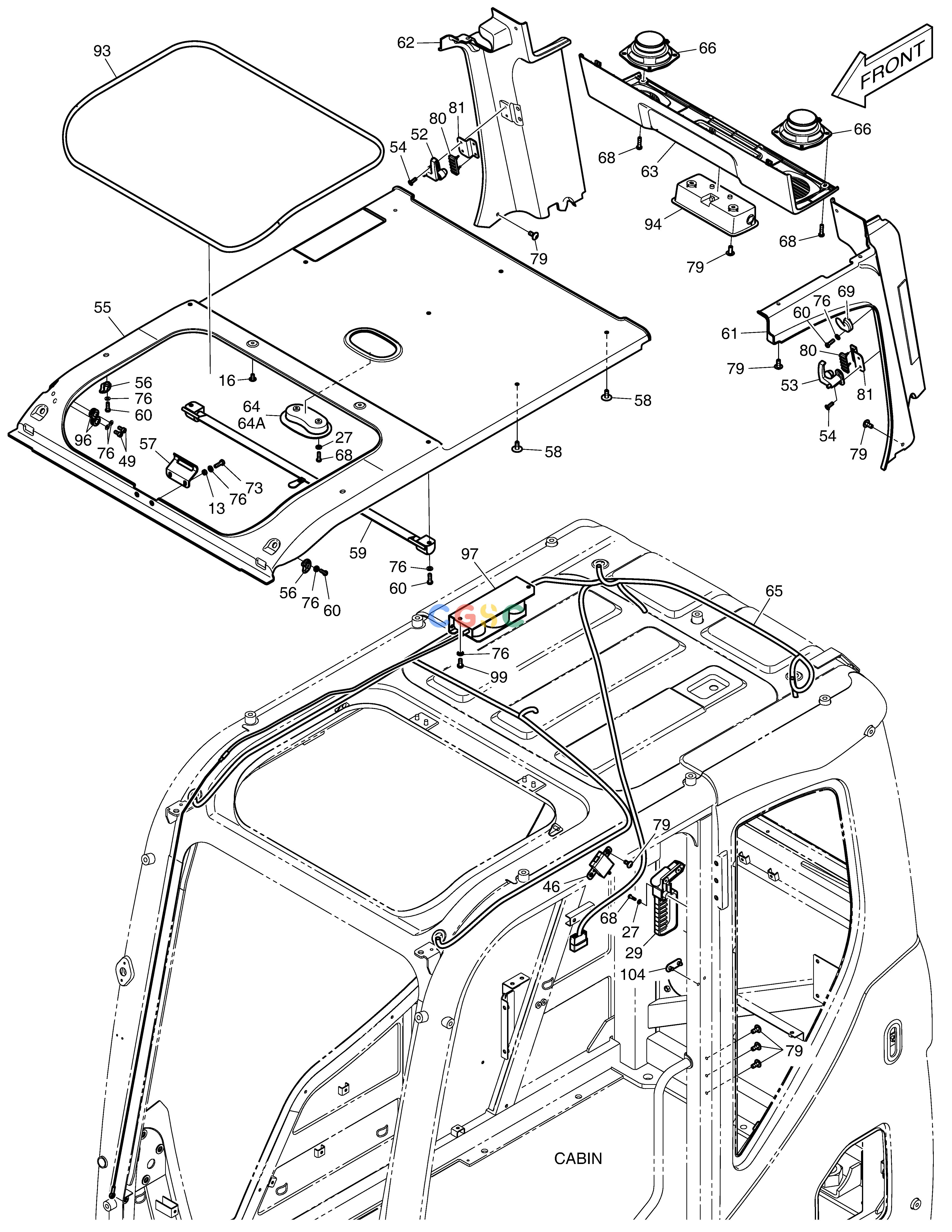 斗山零件查询CABIN(3) - ROPS DX350LC Doosan parts catalog online