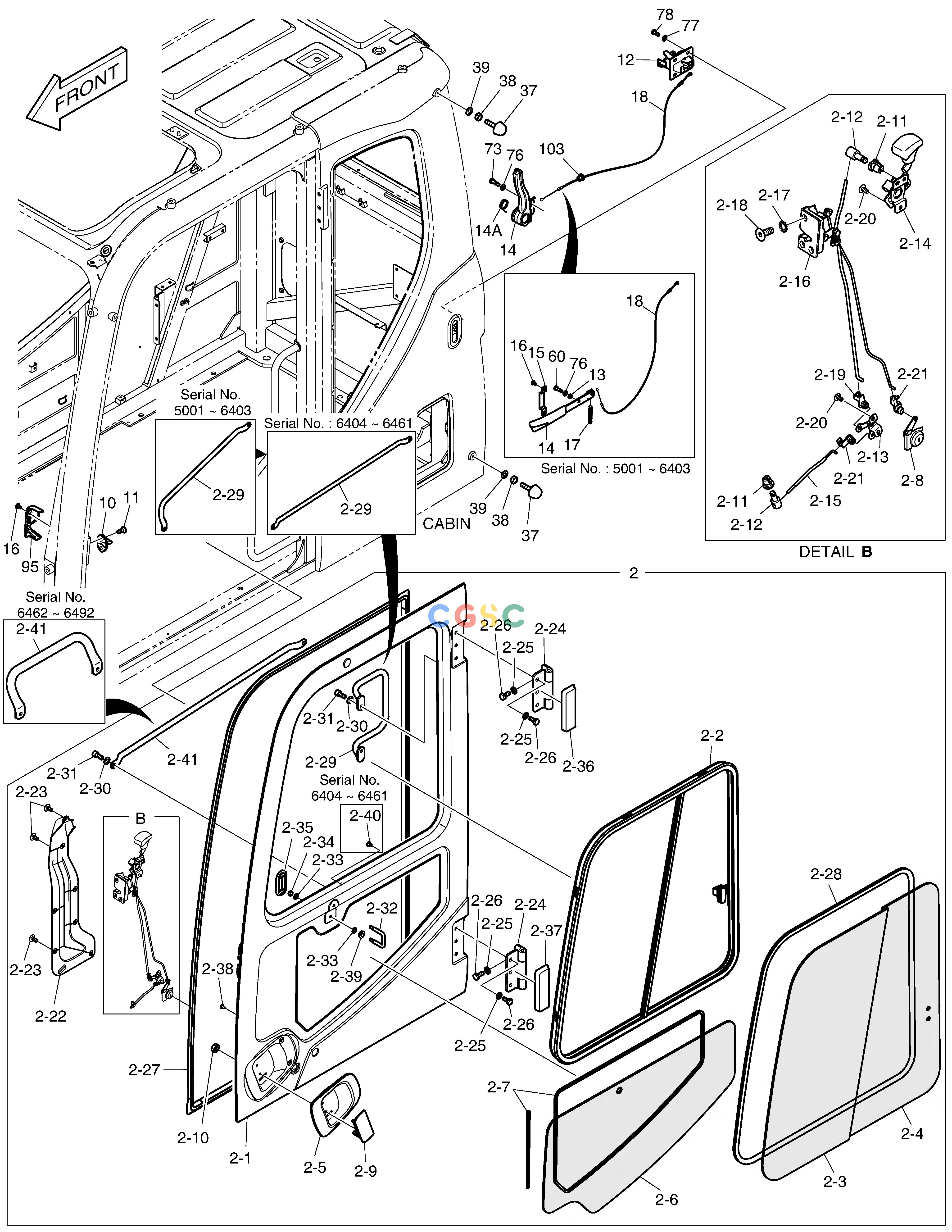 斗山零件查询CABIN(4) - ROPS DX350LC Doosan parts catalog online
