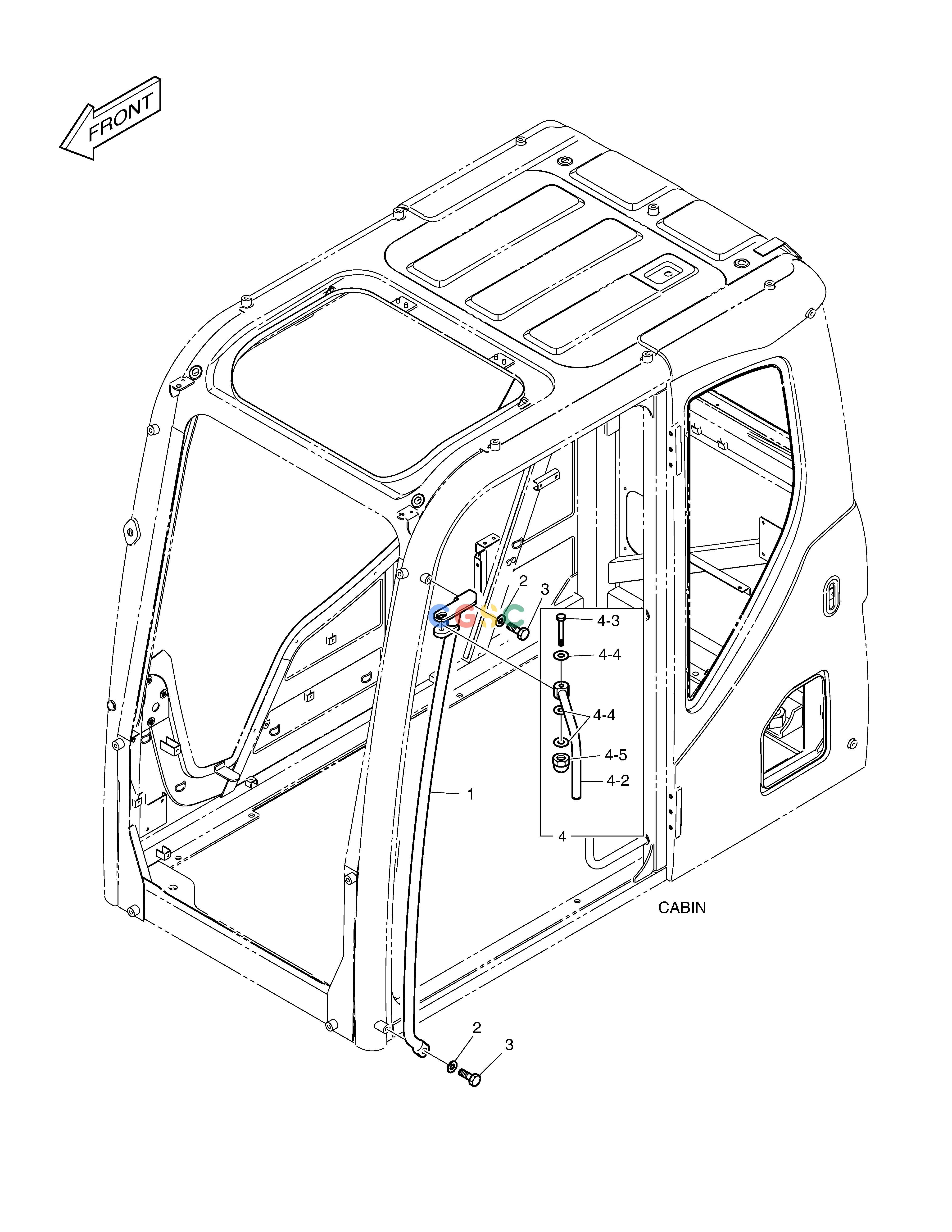 斗山零件查询HANDLE - CABIN(ROPS) DX350LC Doosan parts catalog online