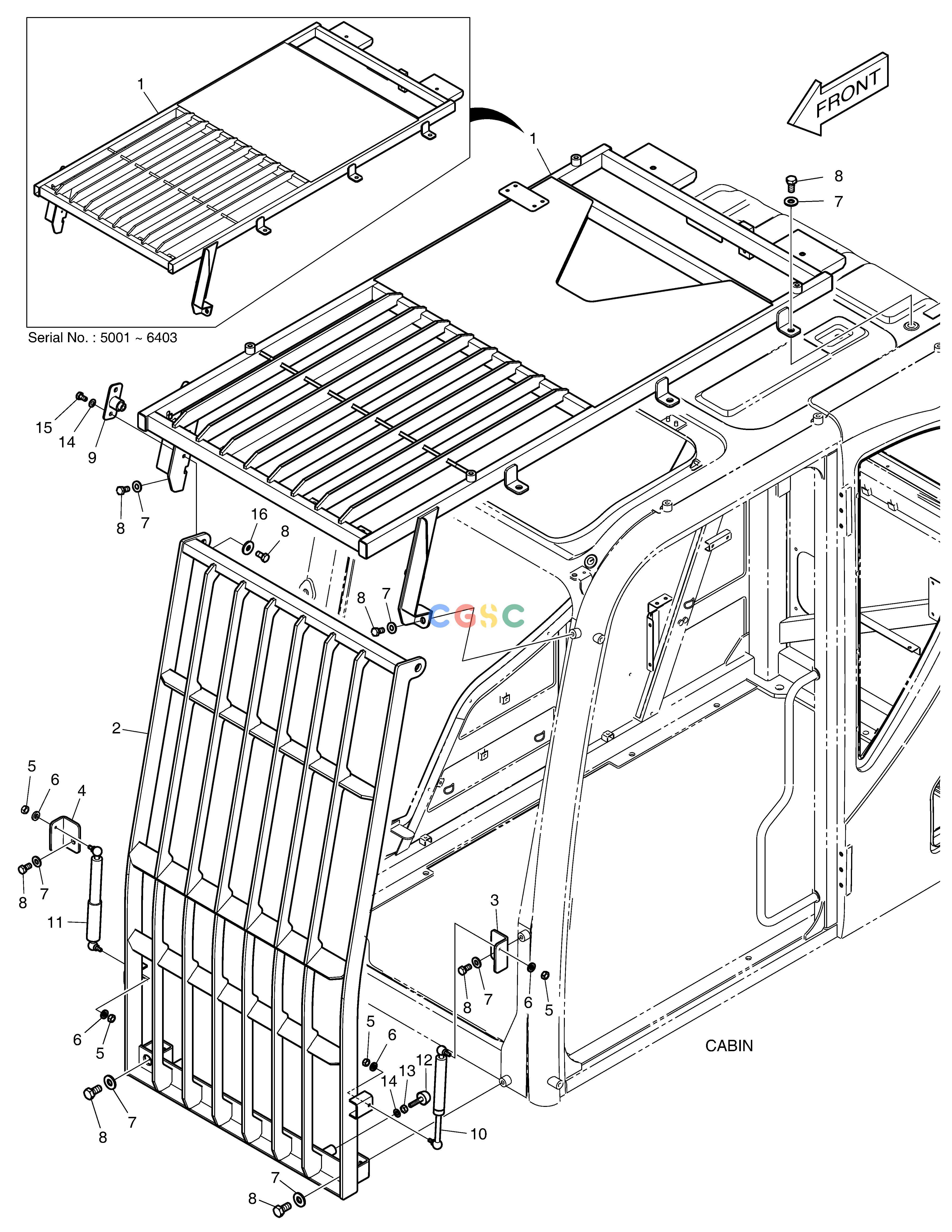 斗山零件查询FOGS GUARD - ROPS DX350LC Doosan parts catalog online
