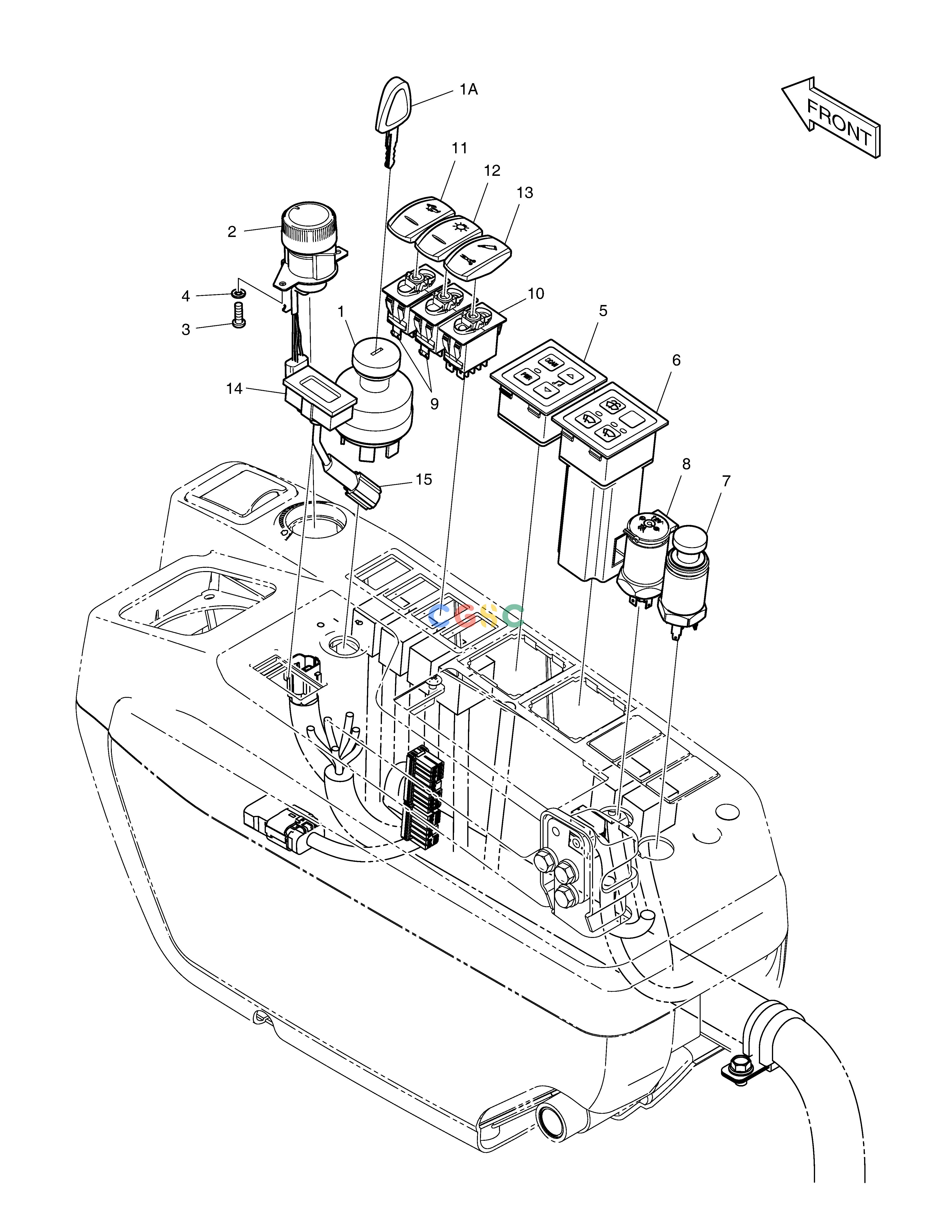 斗山零件查询ELECTRIC PARTS - CONTROL STAND(ROPS) DX350LC Doosan parts catalog online